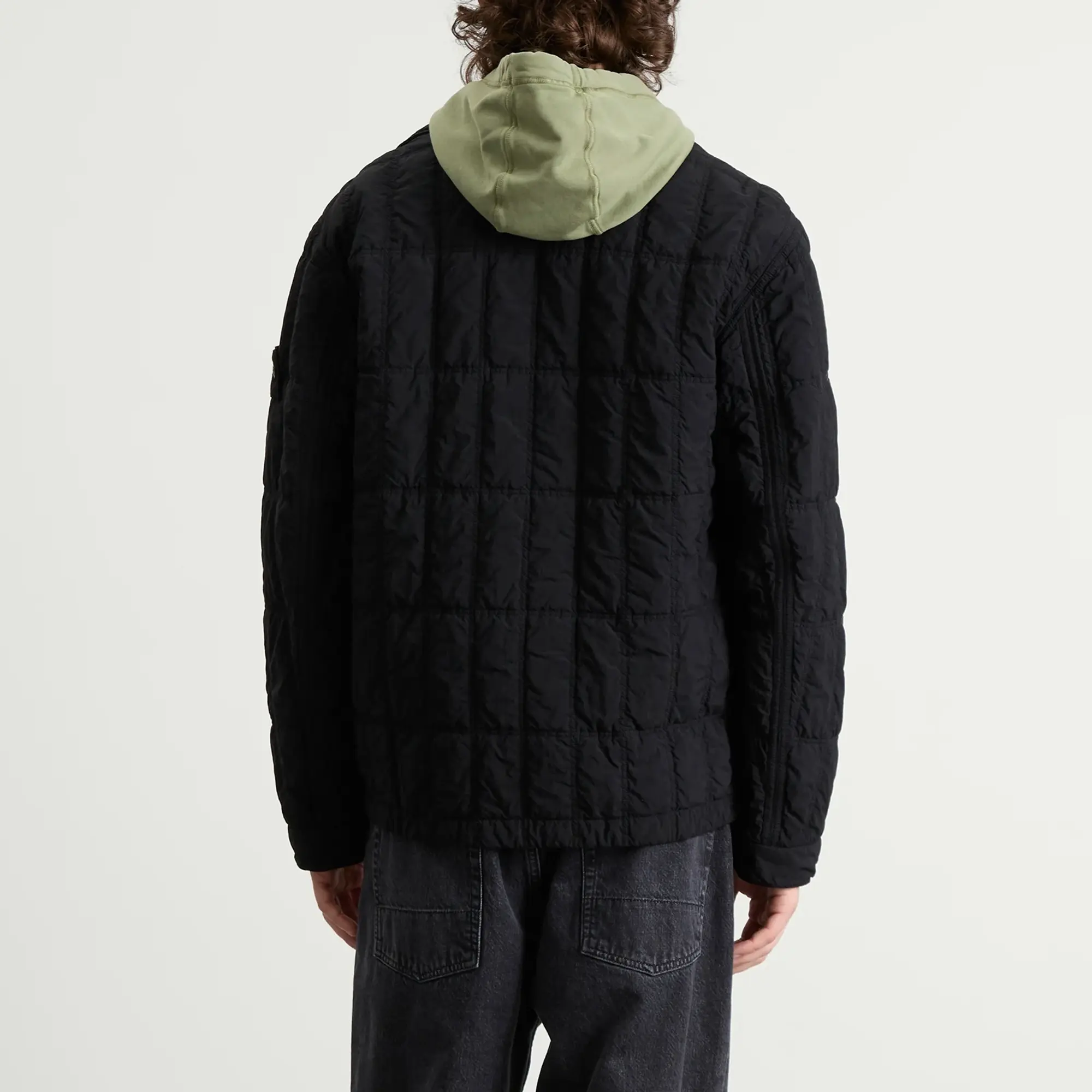Stone Island Men's Ghost Nylon Smerigliato PrimaLoft Jacket Black
