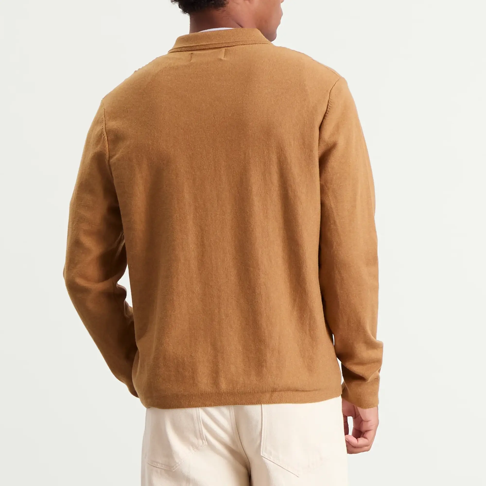 Wax London Men's Lennox Milano Zip Polo Camel
