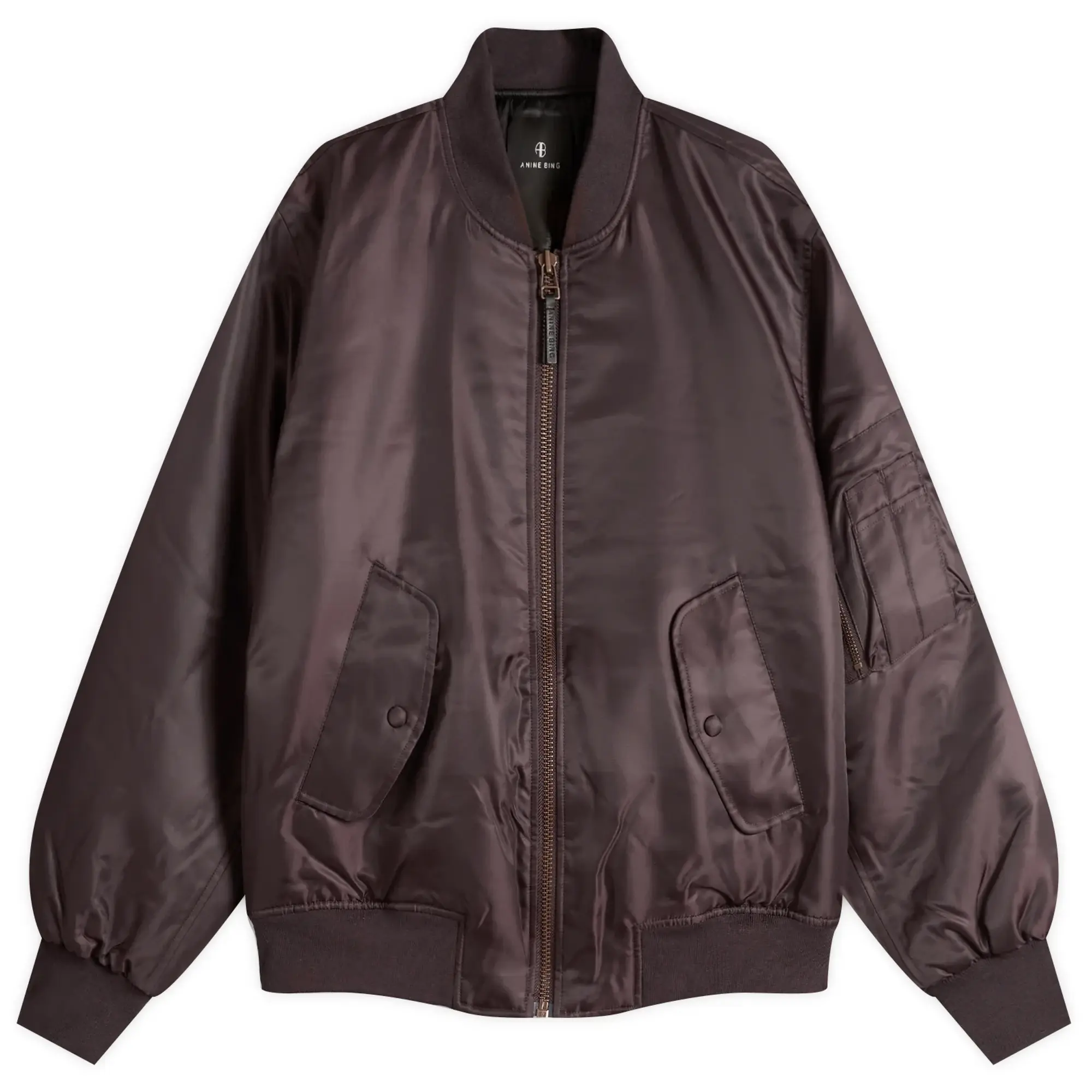 Anine Bing Women's Leon Bomber Jacket Dark Brown