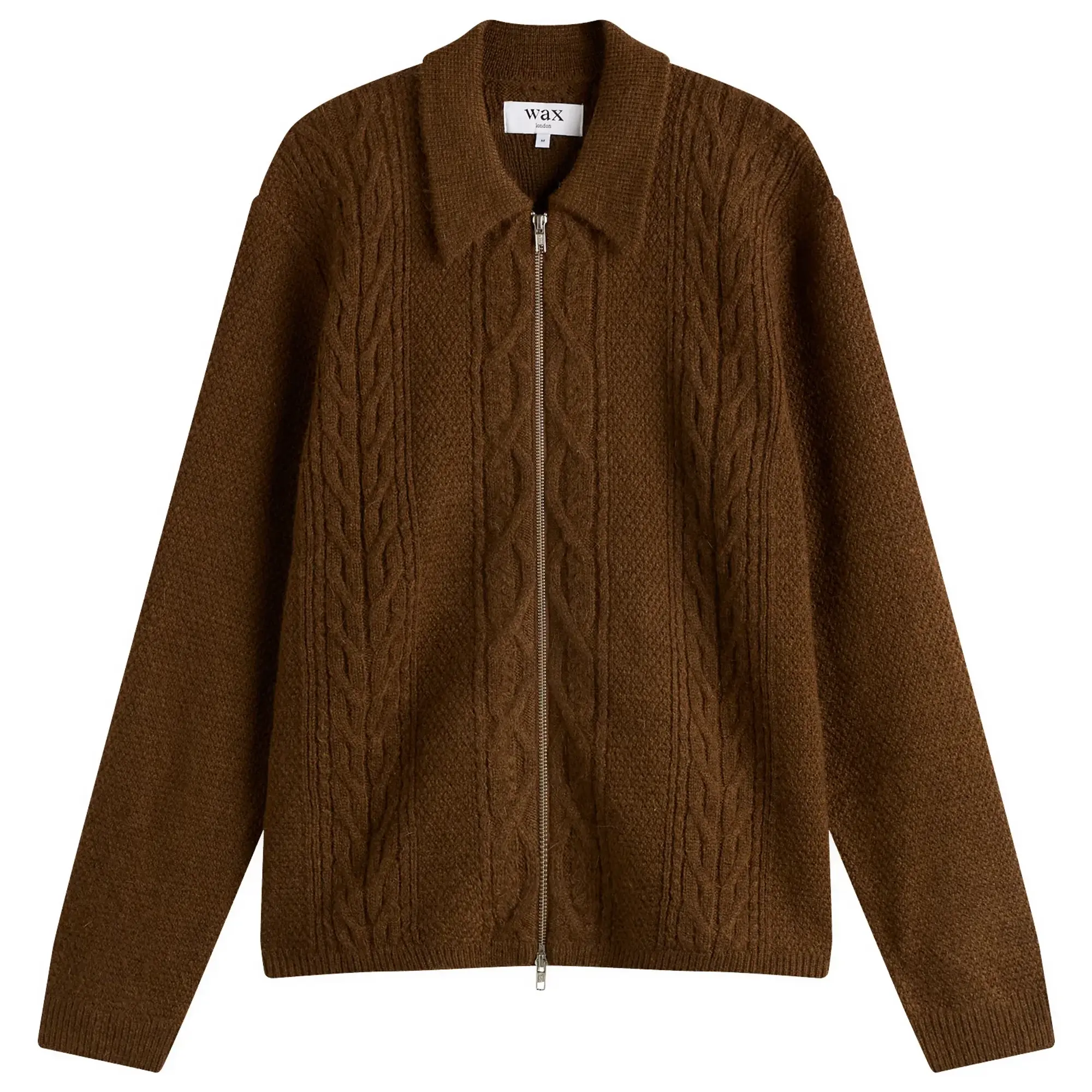 Wax London Men's Friar Zip Knit Jacket Brown