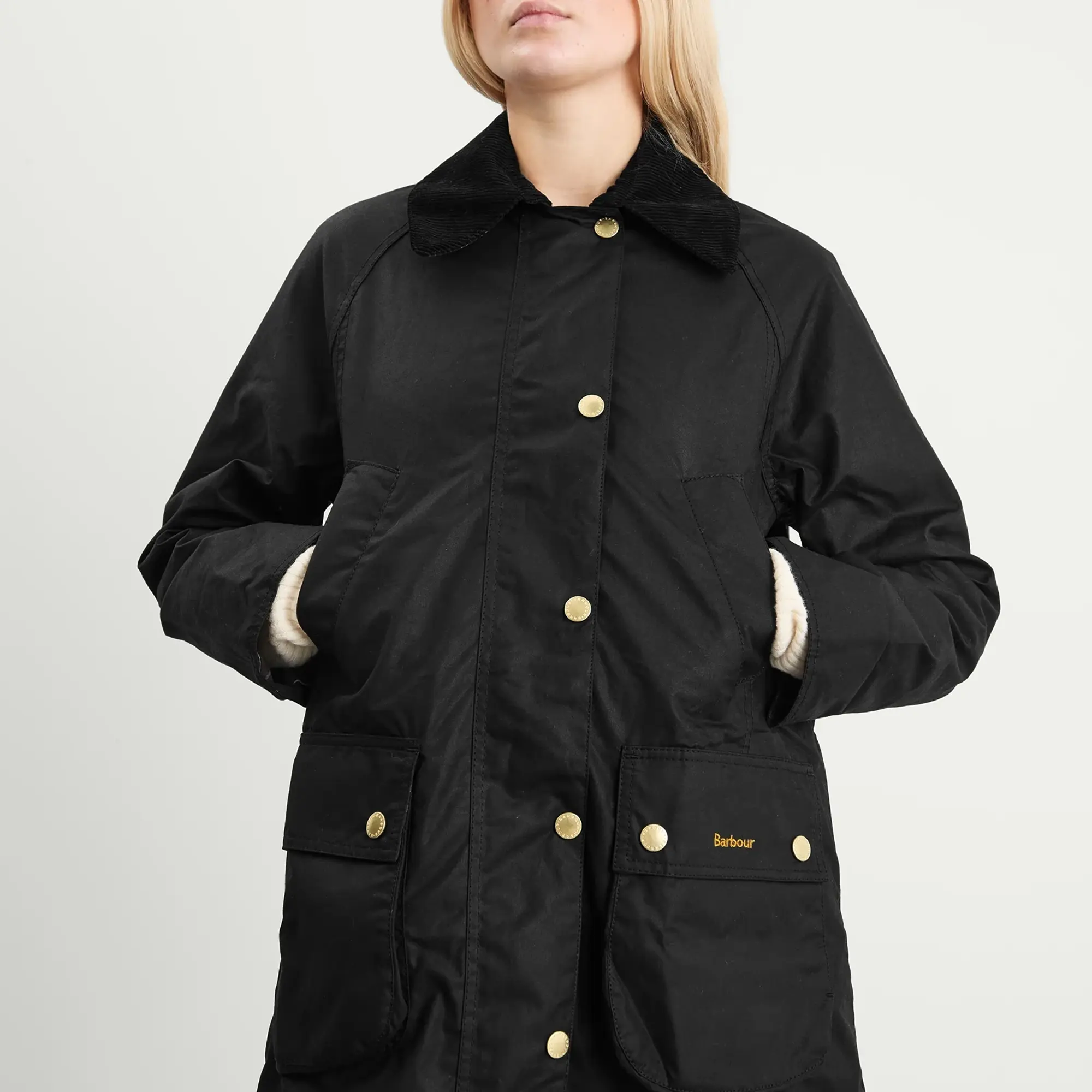 Barbour Women's Long Beadnell Wax Jacket Black/Classic