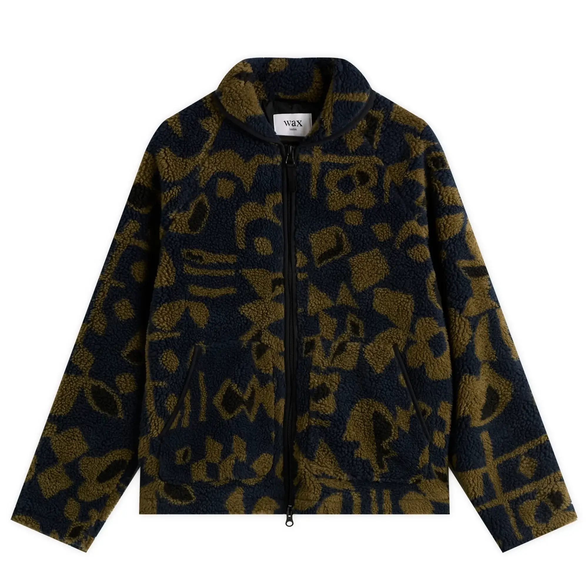 Wax London Men's Tate Shapes Fleece Navy/Khaki