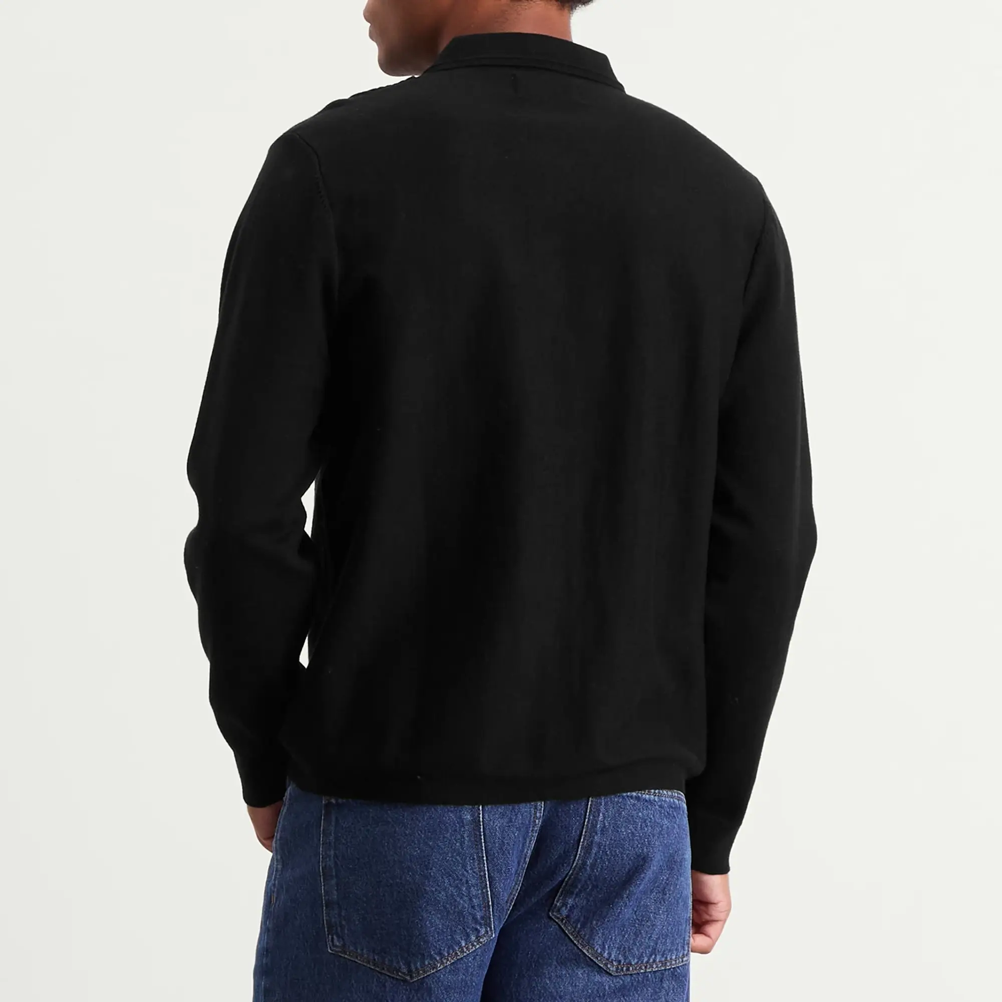 Wax London Men's Lennox Milano Zip Polo Black