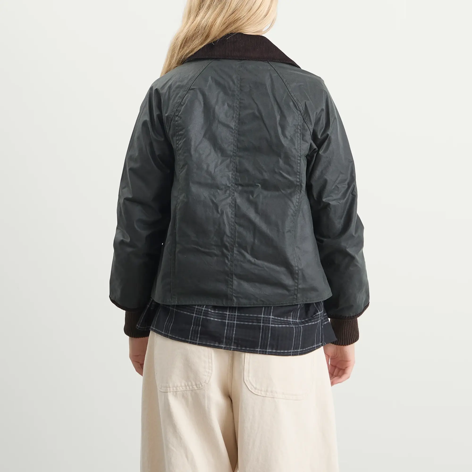 Barbour Women's Cropped Beadnell Wax Jacket Sage/Ancient