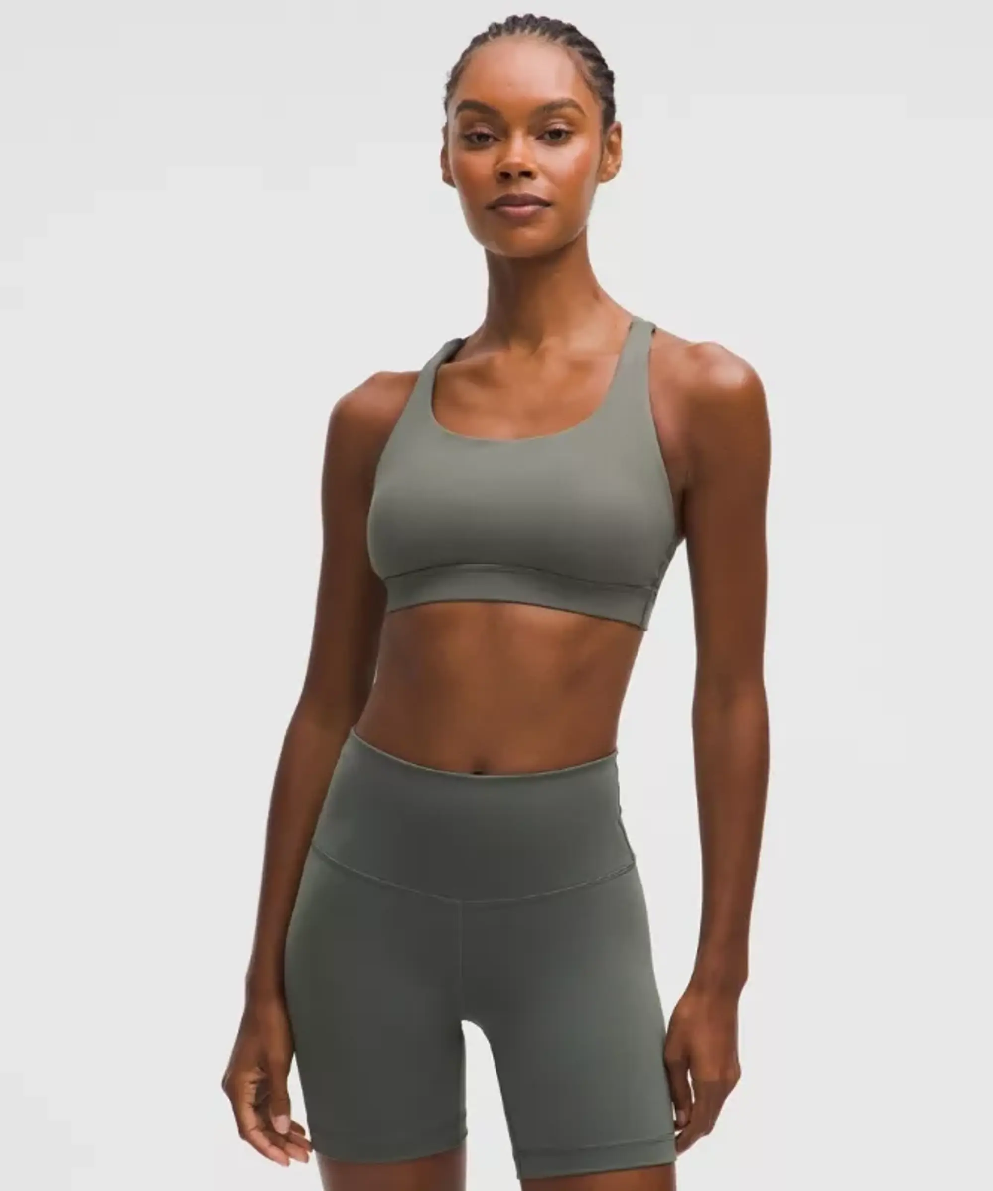 lululemon – Women's Energy Sports Bra Medium Support, B-D Cups – Color Green – Size 14