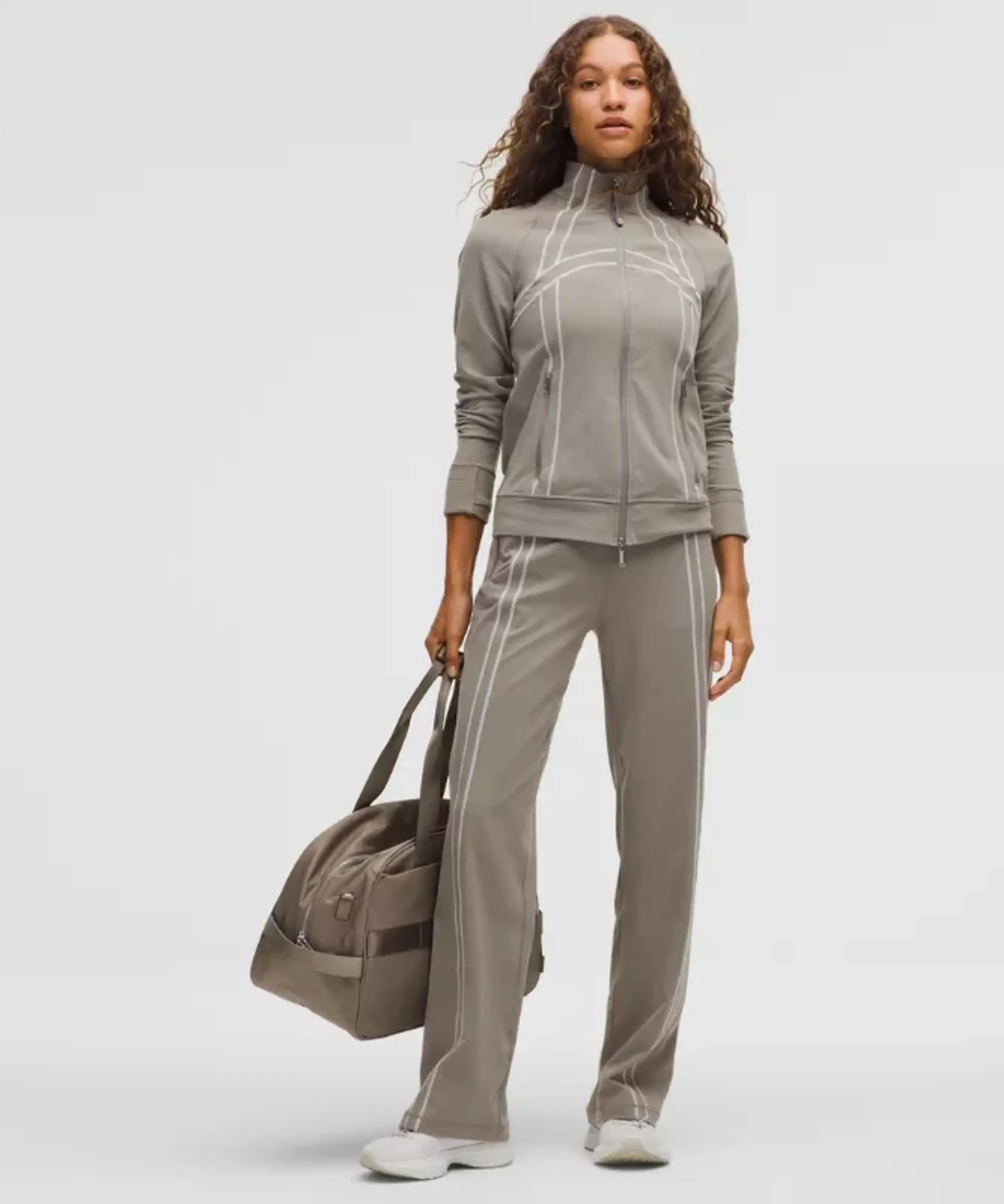 lululemon – Women's Define Mid-Rise Track Pants Luon – Color Grey/White – Size Large