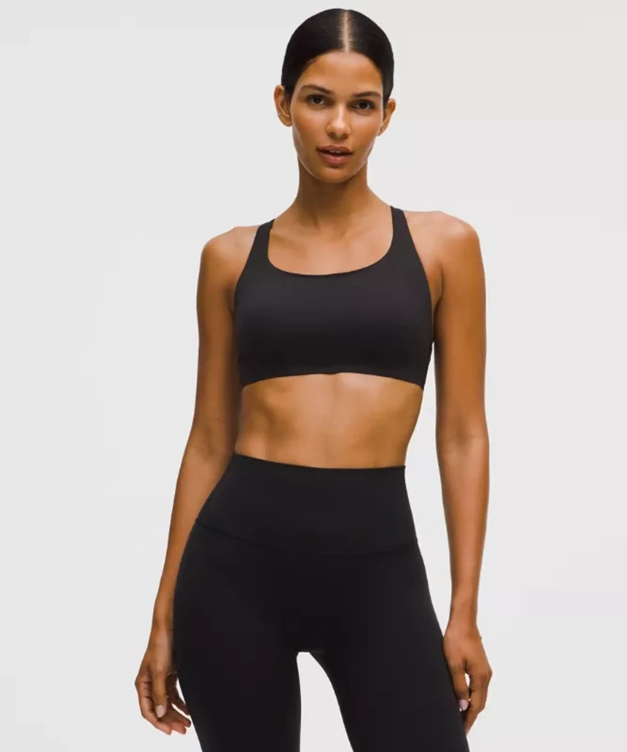 lululemon – Women's Everlux Strappy-Back Sports Bra Medium Support, B/C Cup – Color Black – Size Medium