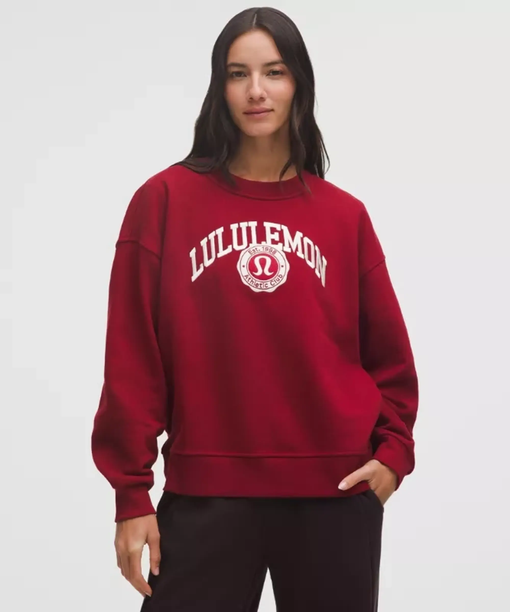 lululemon – Women's Perfectly Oversized Crew Sweatshirt Graphic – Color White – Size XL