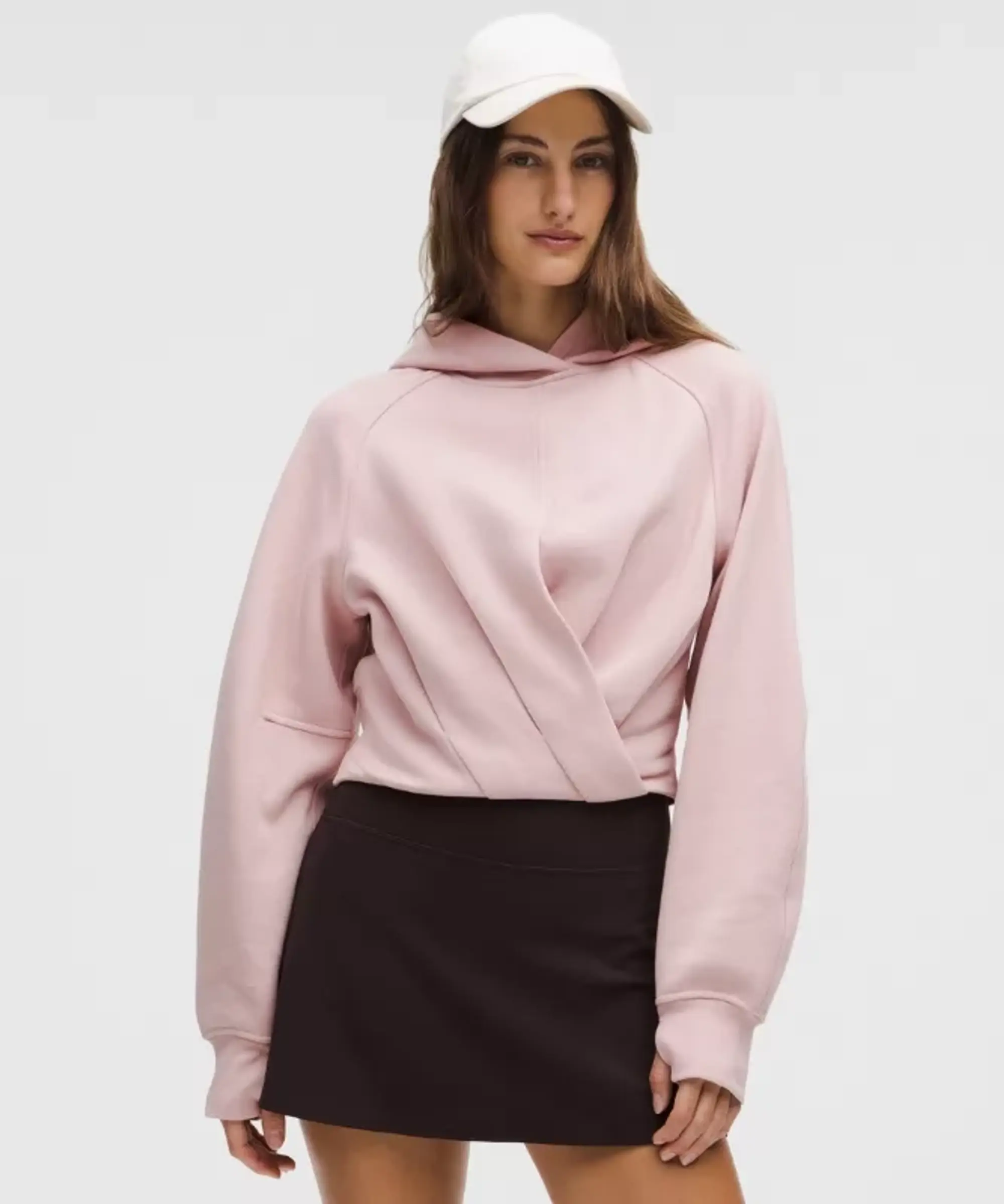 lululemon – Women's Scuba Cropped Wrap Pullover Hoodie – Color Pink – Size XS