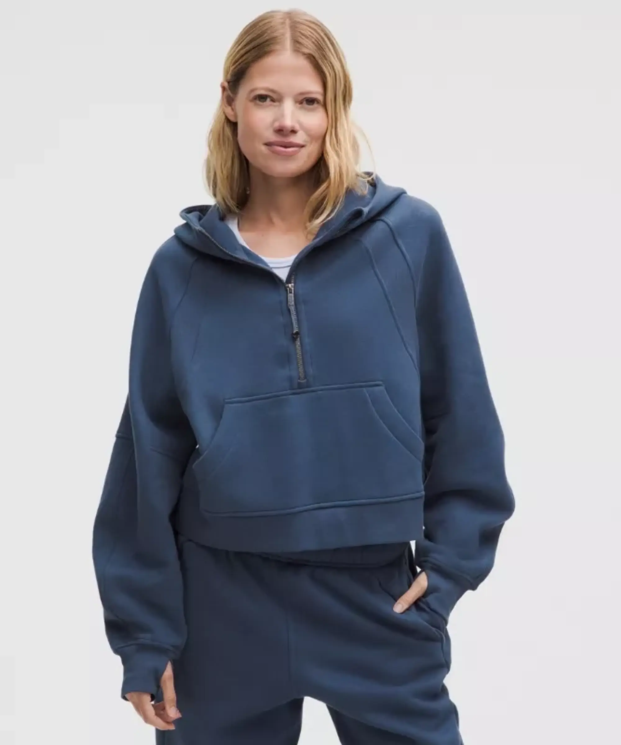lululemon – Women's Scuba Oversized Half-Zip Hoodie – Color Blue – Size XL/2XL