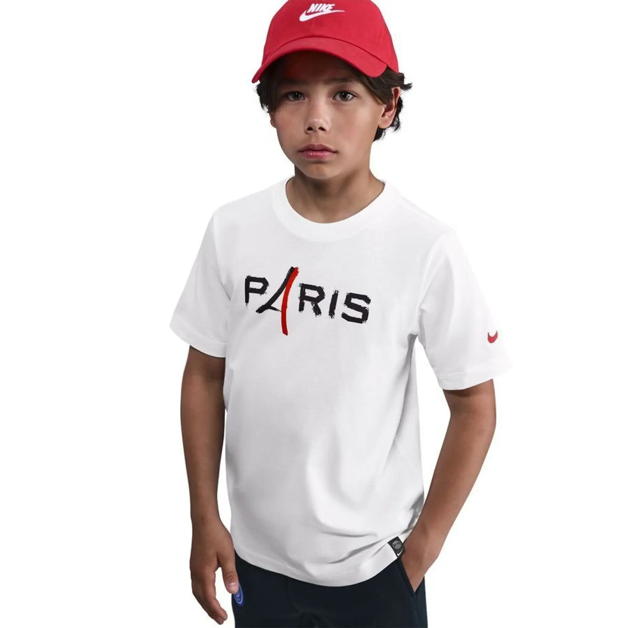 Paris Saint Germain T-Shirt Wordmark - White Kids - ['White']