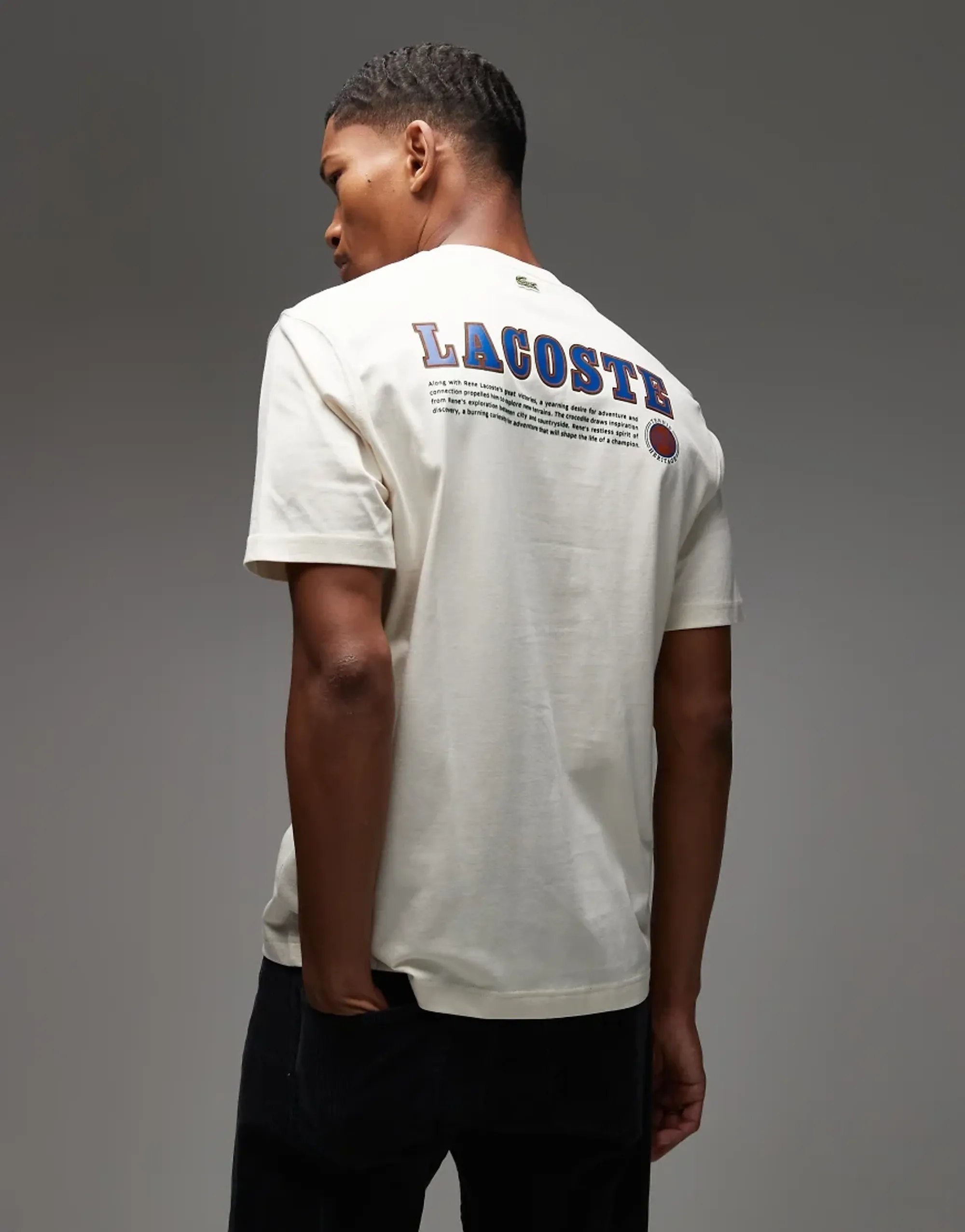 Lacoste Multi Print Jersey T-shirt - Ecru White