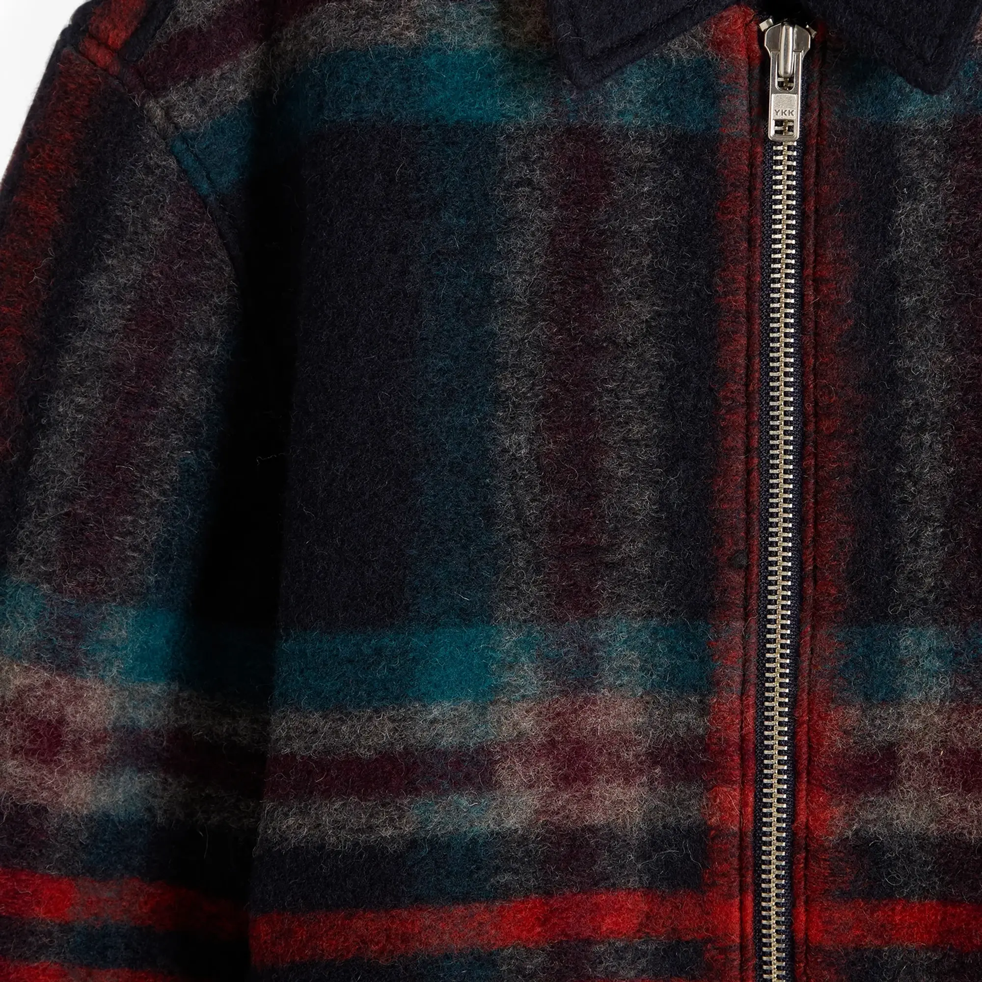 Wax London Men's Heath Wool Check Jacket Navy/Multi
