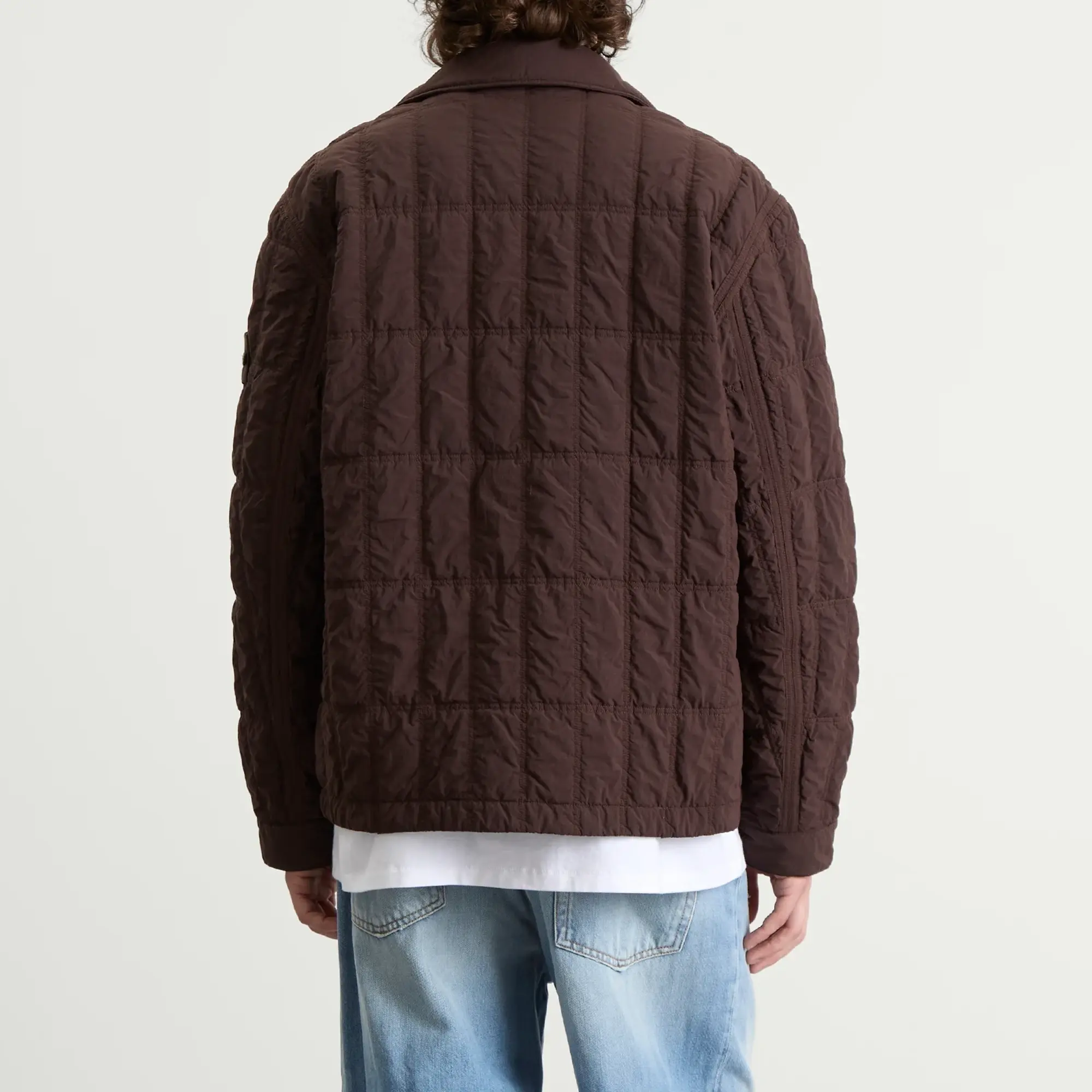 Stone Island Men's Ghost Nylon Smerigliato PrimaLoft Jacket Dark Brown