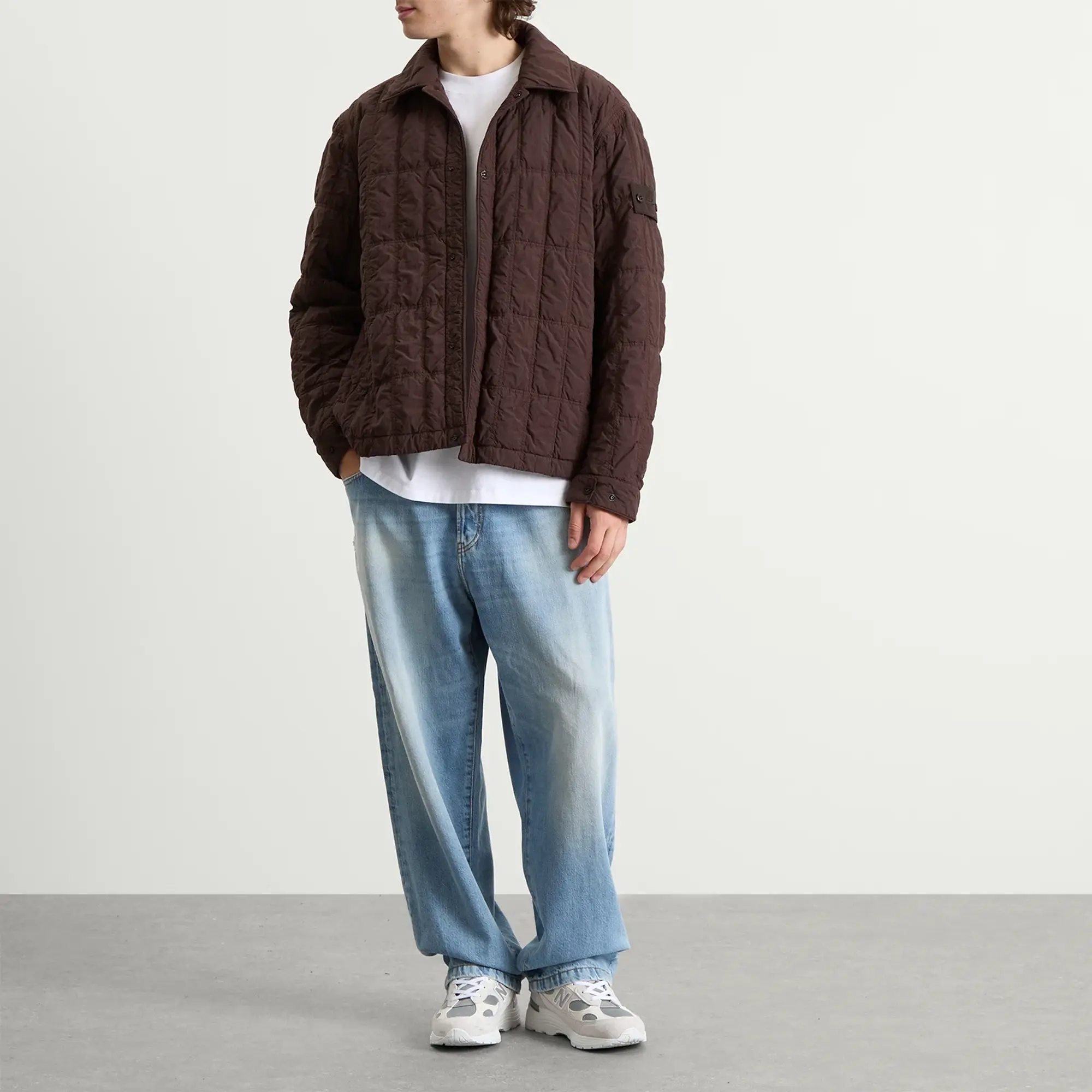 Stone Island Men's Ghost Nylon Smerigliato PrimaLoft Jacket Dark Brown