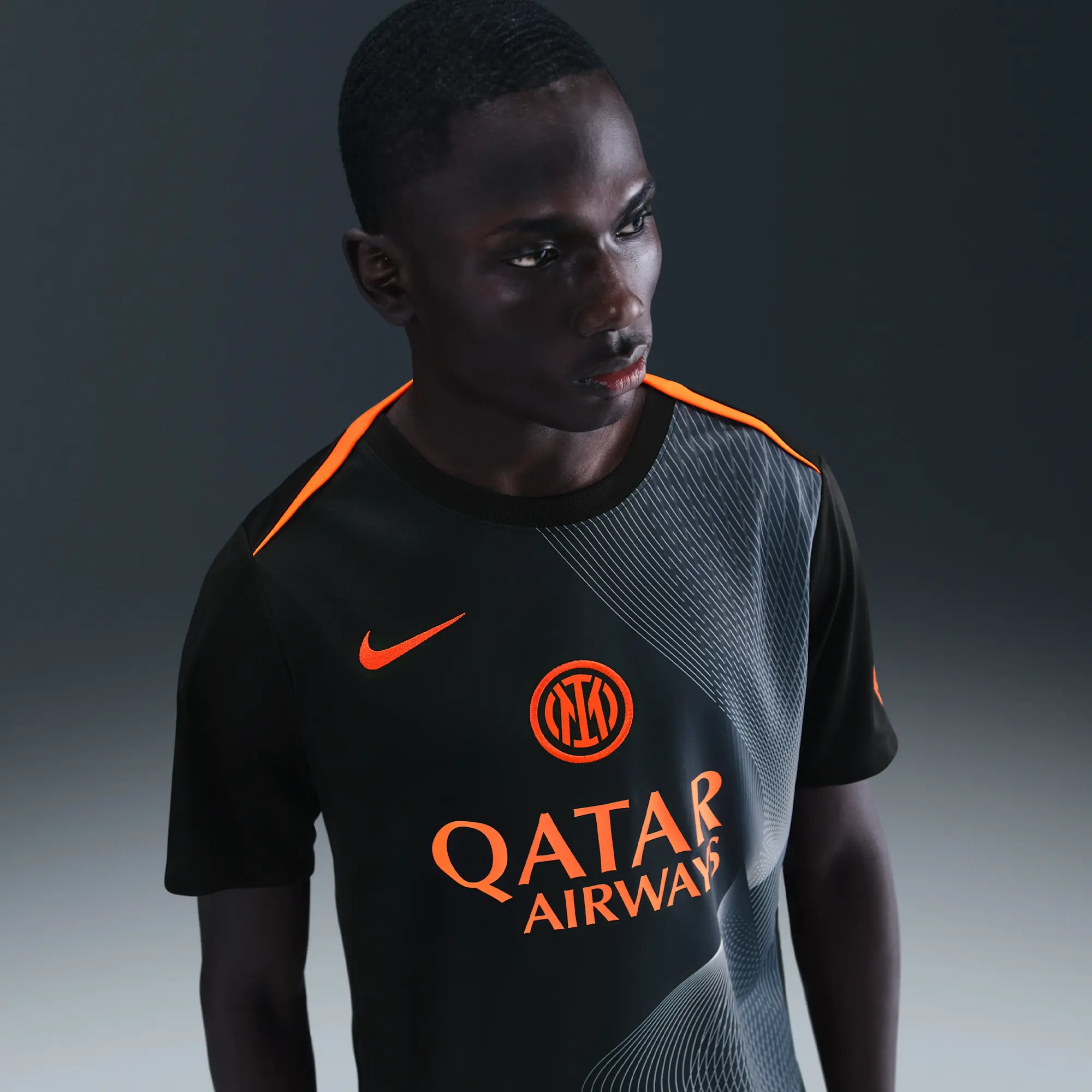 Inter Milan Academy Pro Third Men's Nike Dri-FIT Total 90 Football Pre-Match Top - Black - Polyester
