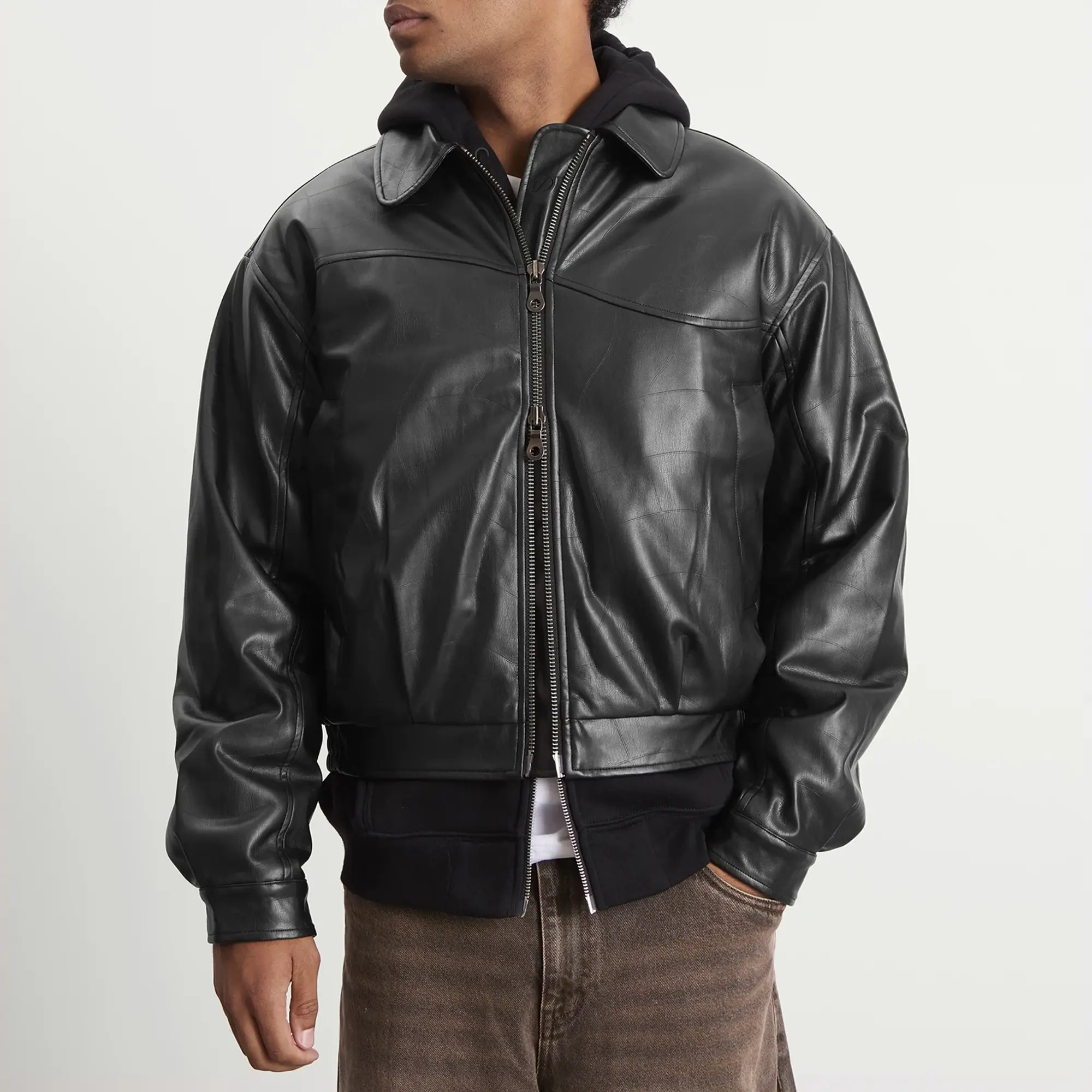 Dime Men's Debossed Wavy Jacket Black