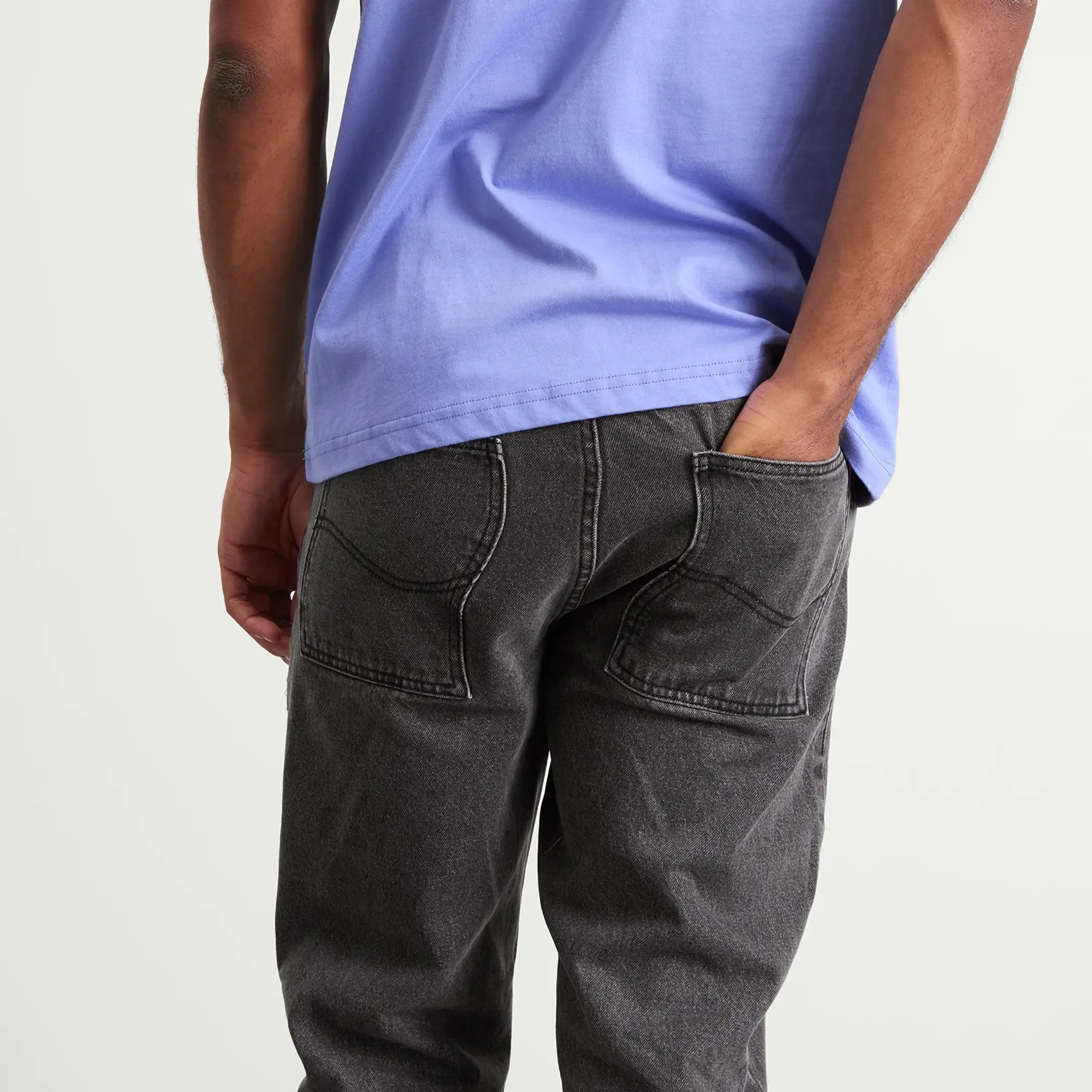 Dime Men's Straight Denim Pants Faded Black