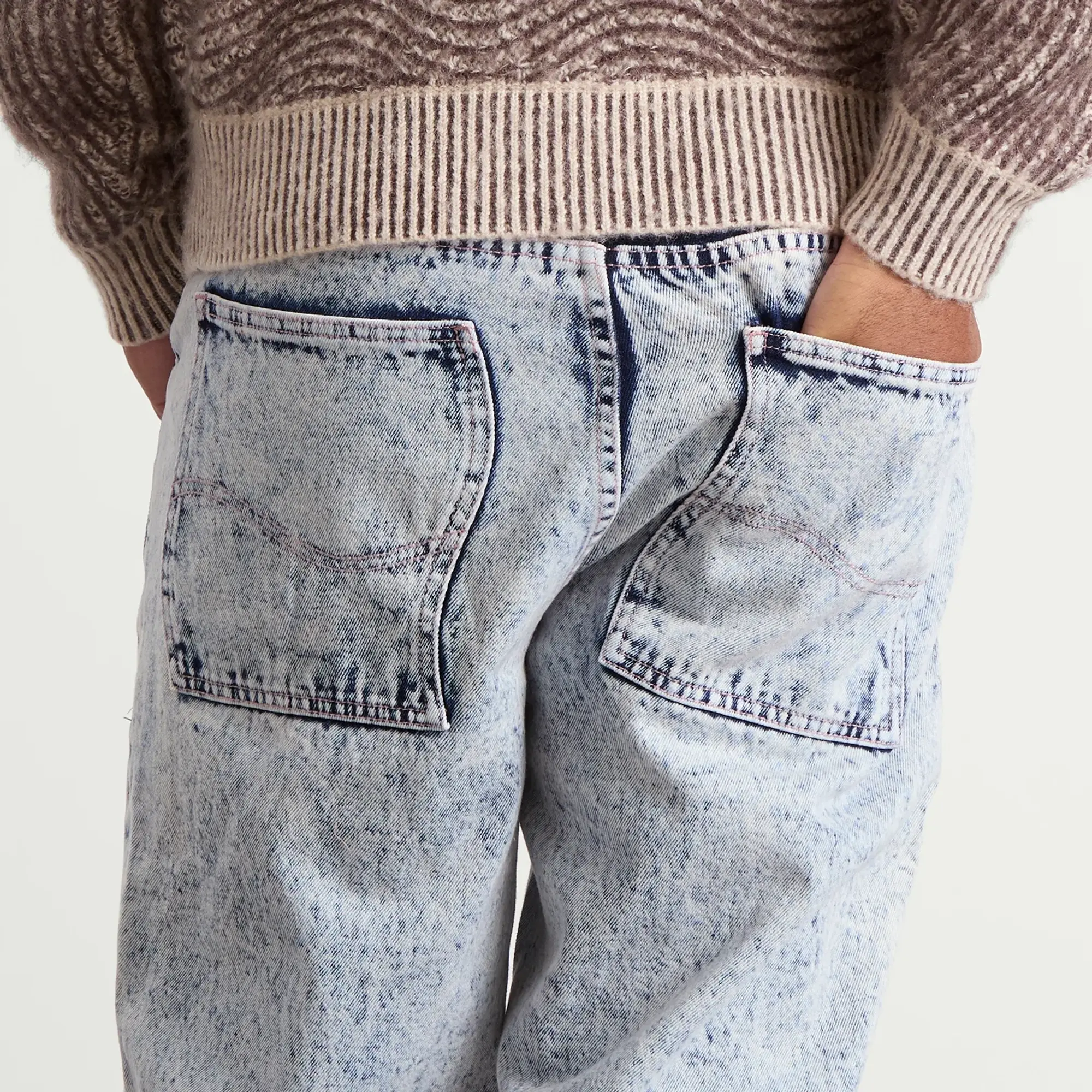 Dime Men's Relaxed Denim Pants Light Snow Washed