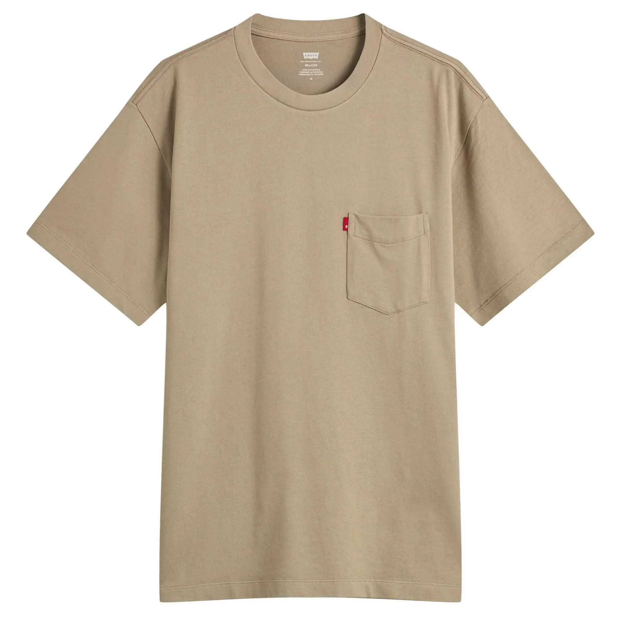 Levi's Men's Red Tab Exclusive Heavyweight Pocket T-Shirt Vintage Khaki