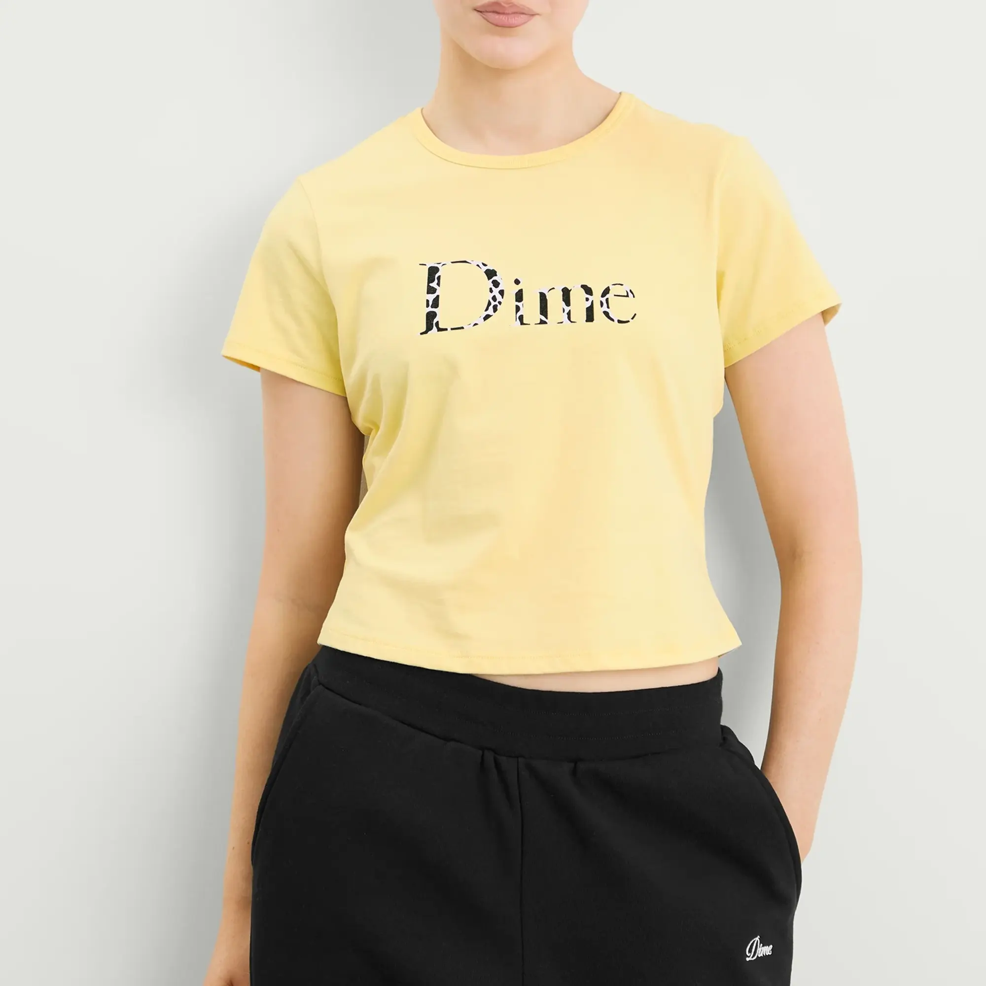 Dime Women's Classic Dalmatians T-Shirt Light Yellow