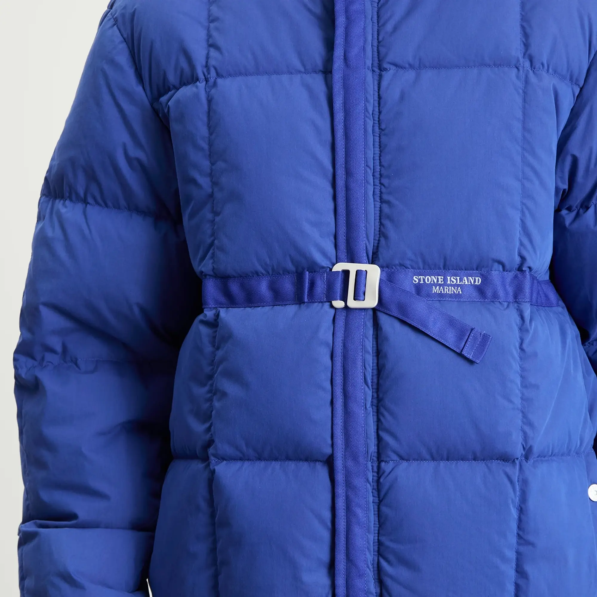 Stone Island Men's Marina Cotton Nylon Tela Down Jacket Bright Blue