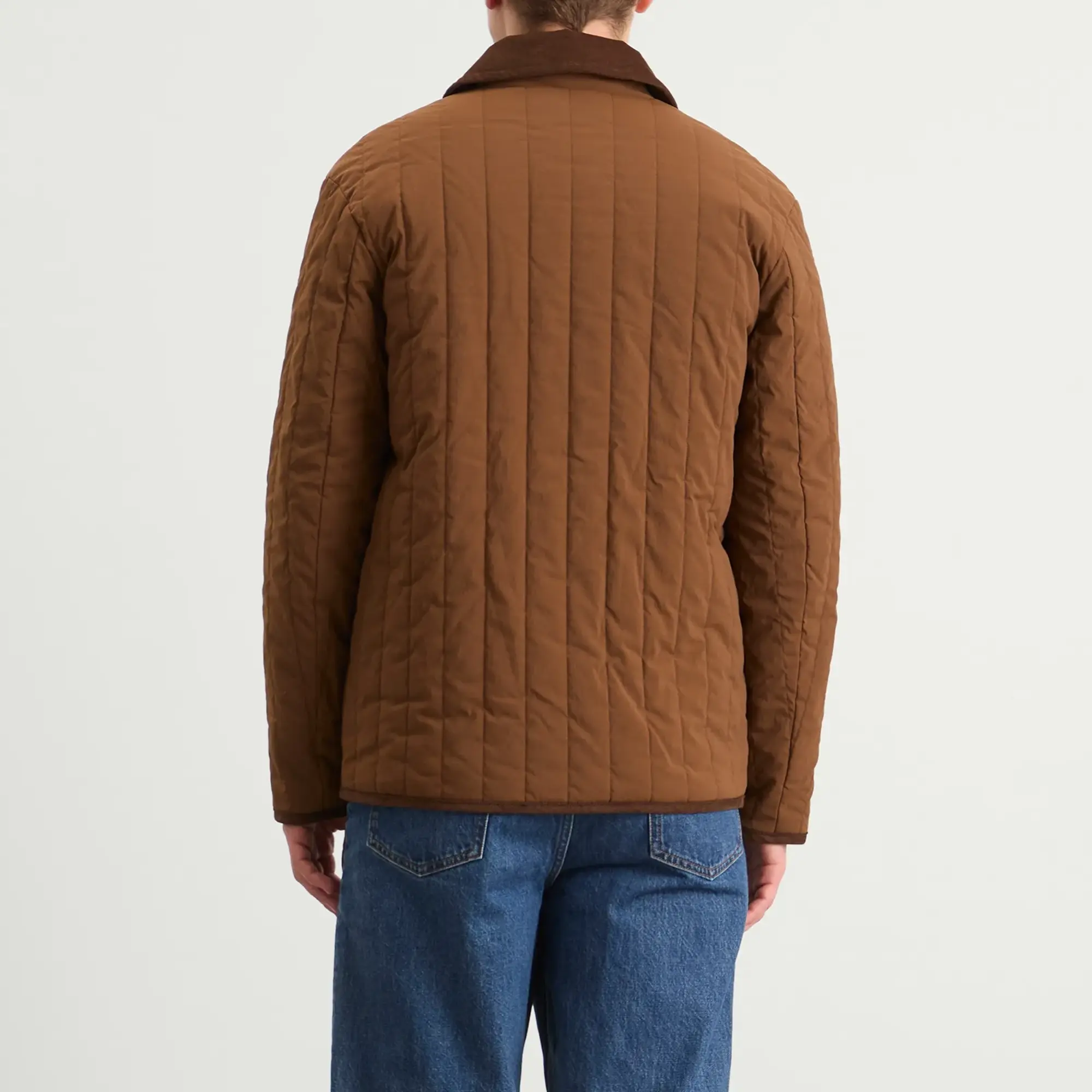 A.P.C. Men's Leone Technical Canvas Quilted Jacket Brown
