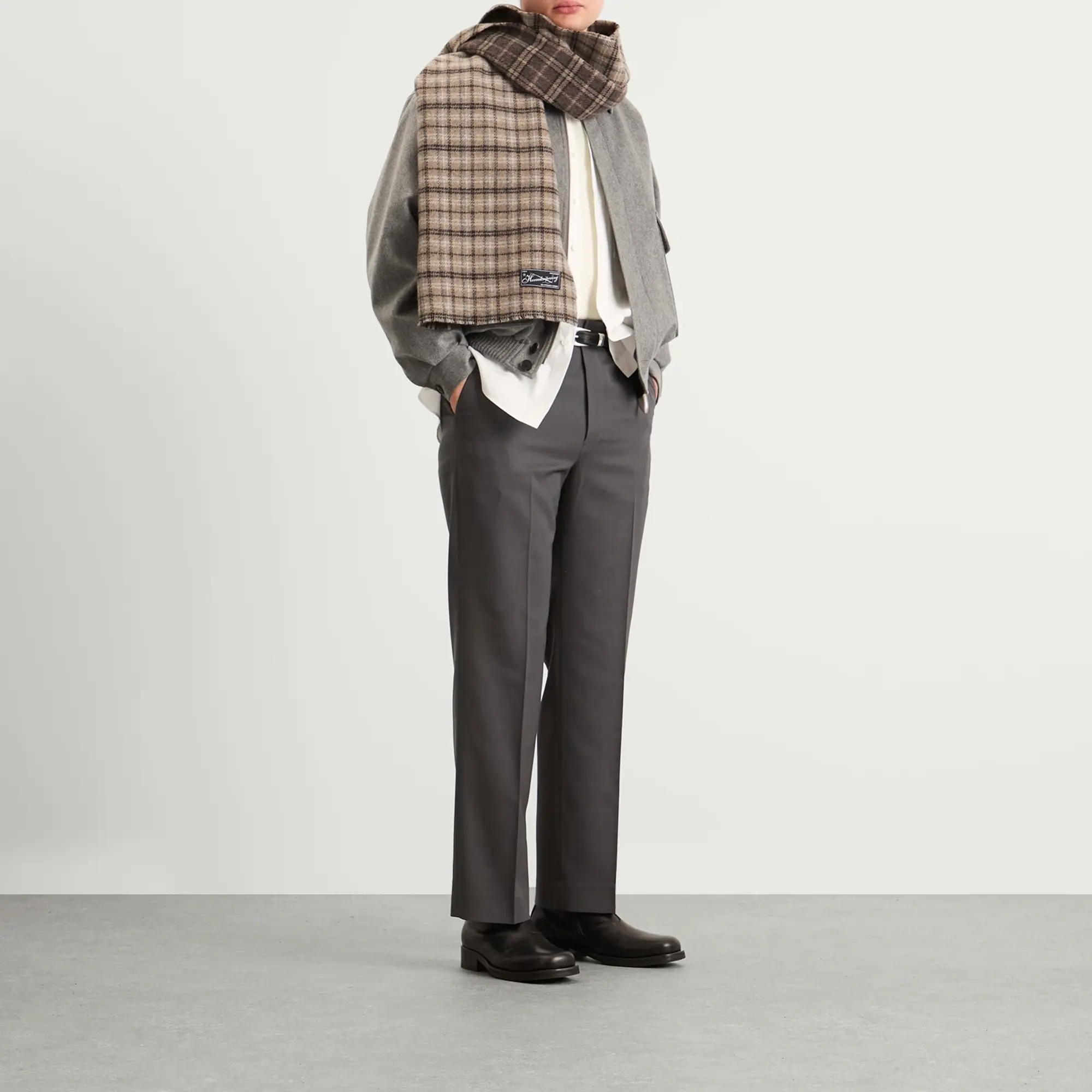 Auralee Men's *Light Wool Max Gabardine Slacks Dark Grey