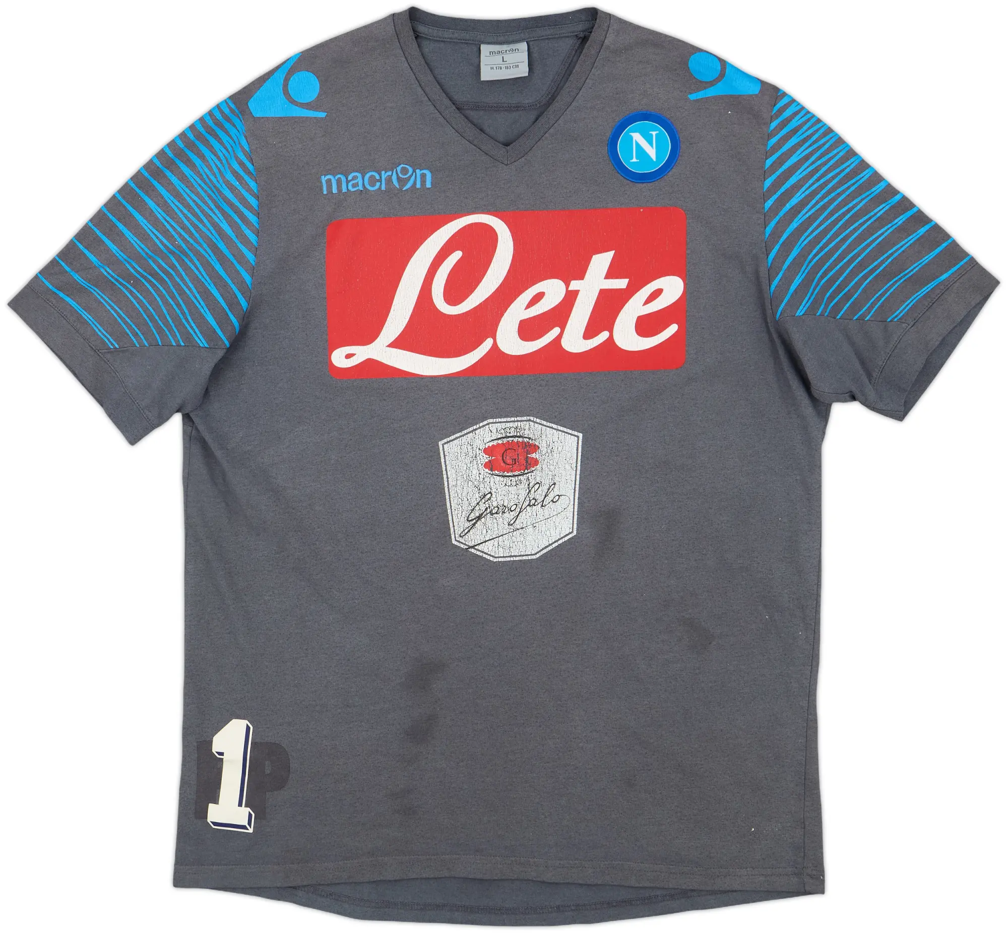 2014-15 Napoli Macron Player Issue Cotton Tee #1 - 4/10 - (L)