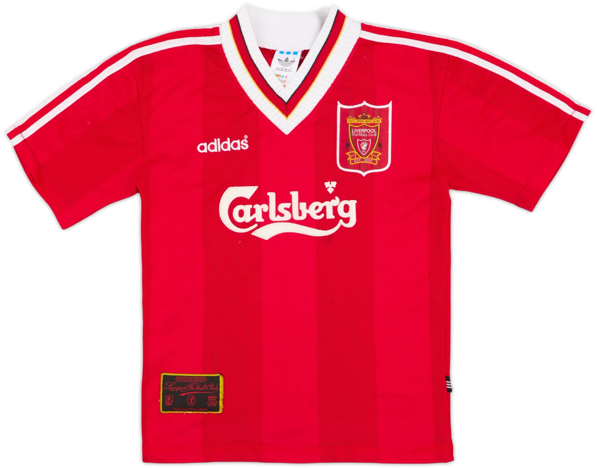 adidas Liverpool Boys SS Home Shirt 1995/96