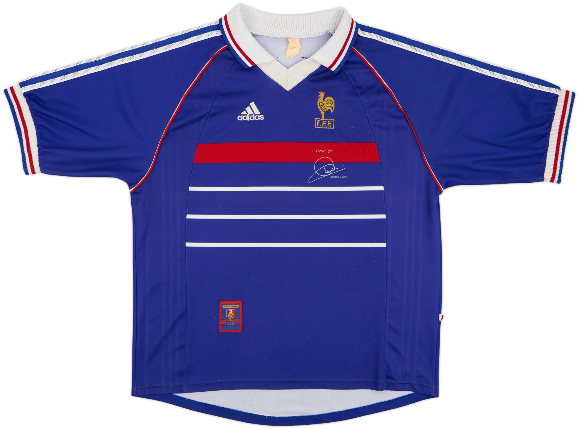 adidas France Mens SS Home Shirt 1998