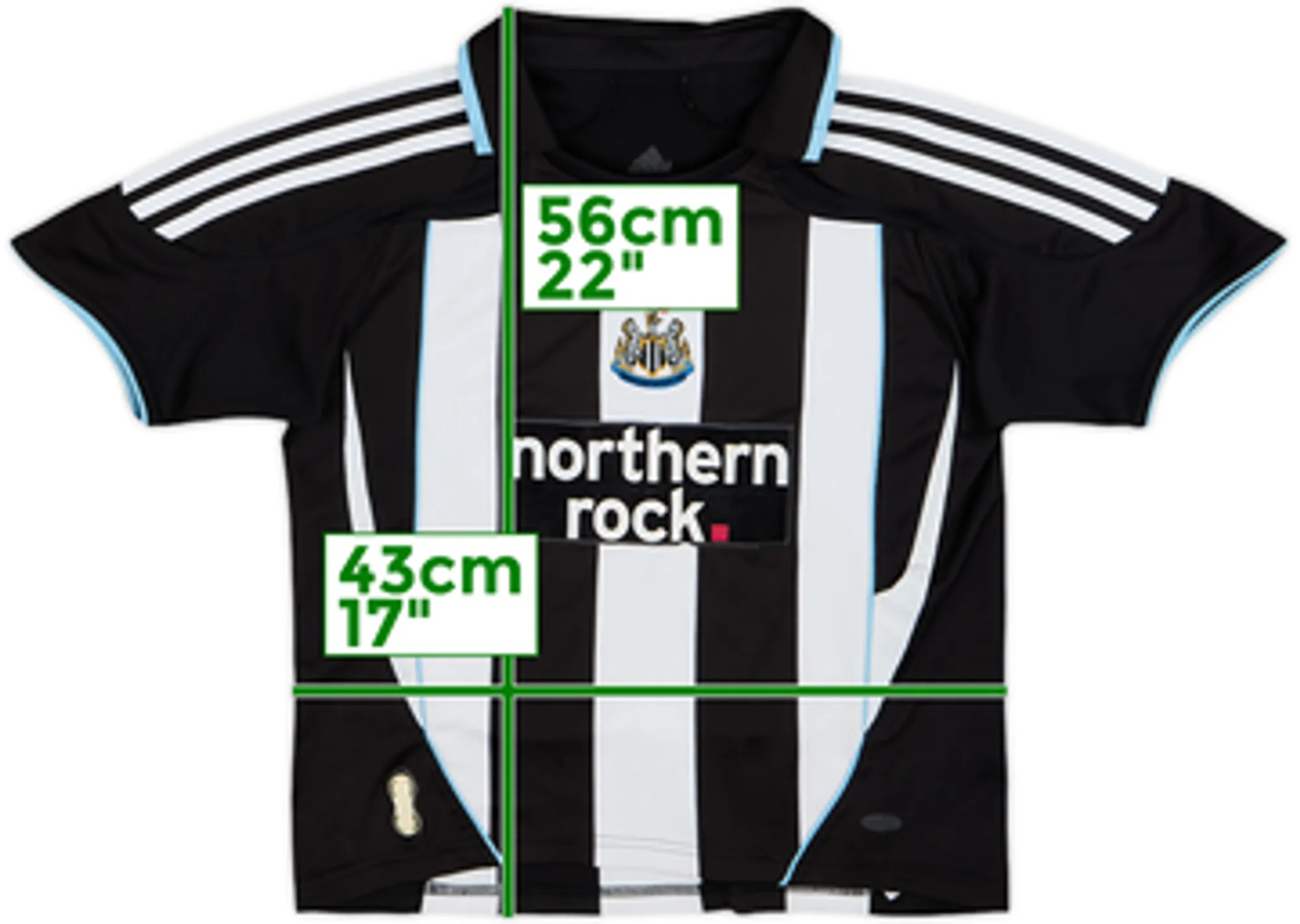 adidas Newcastle United Mens SS Home Shirt 2007/09