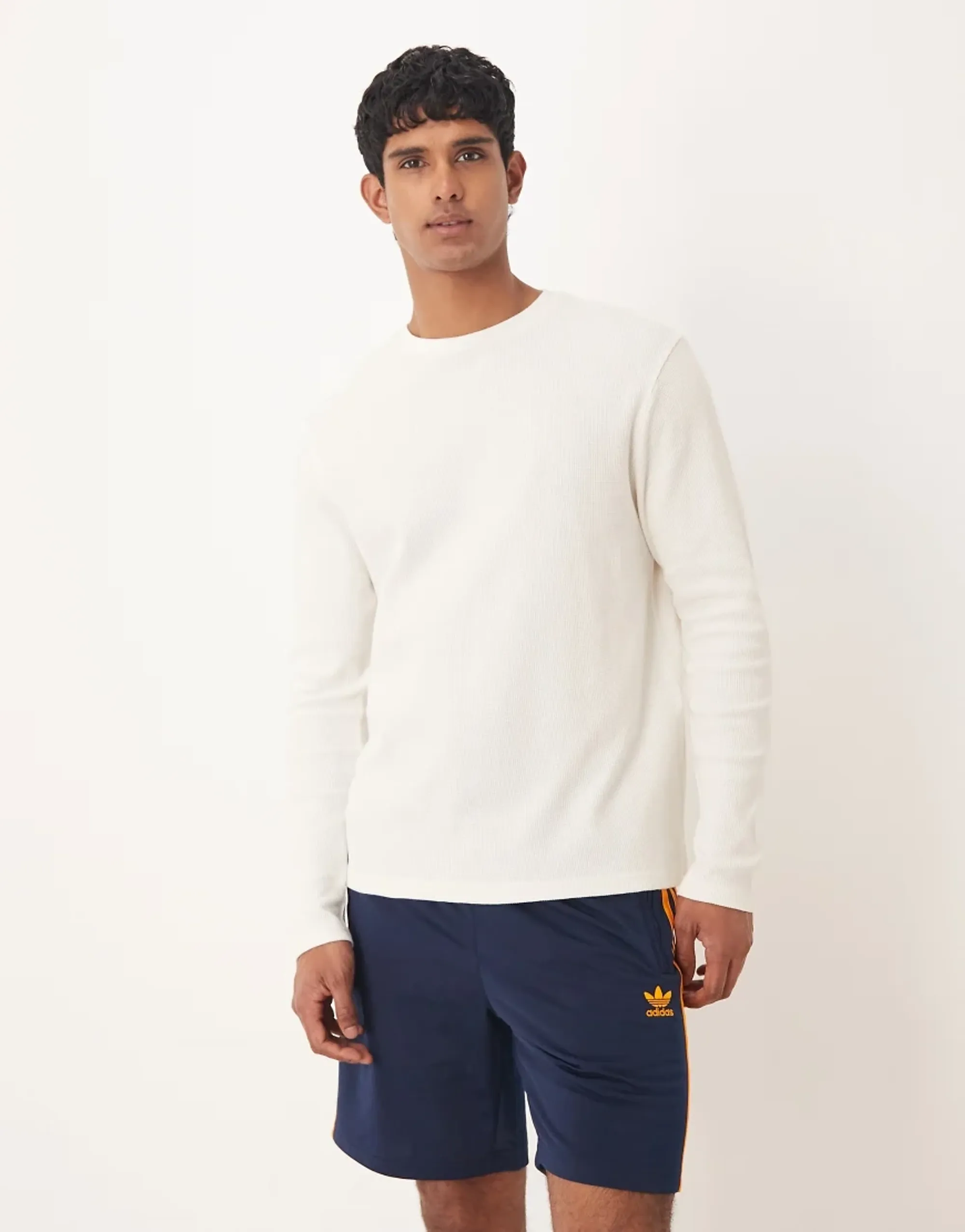 Adidas Originals Firebird Shorts In Navy And Orange