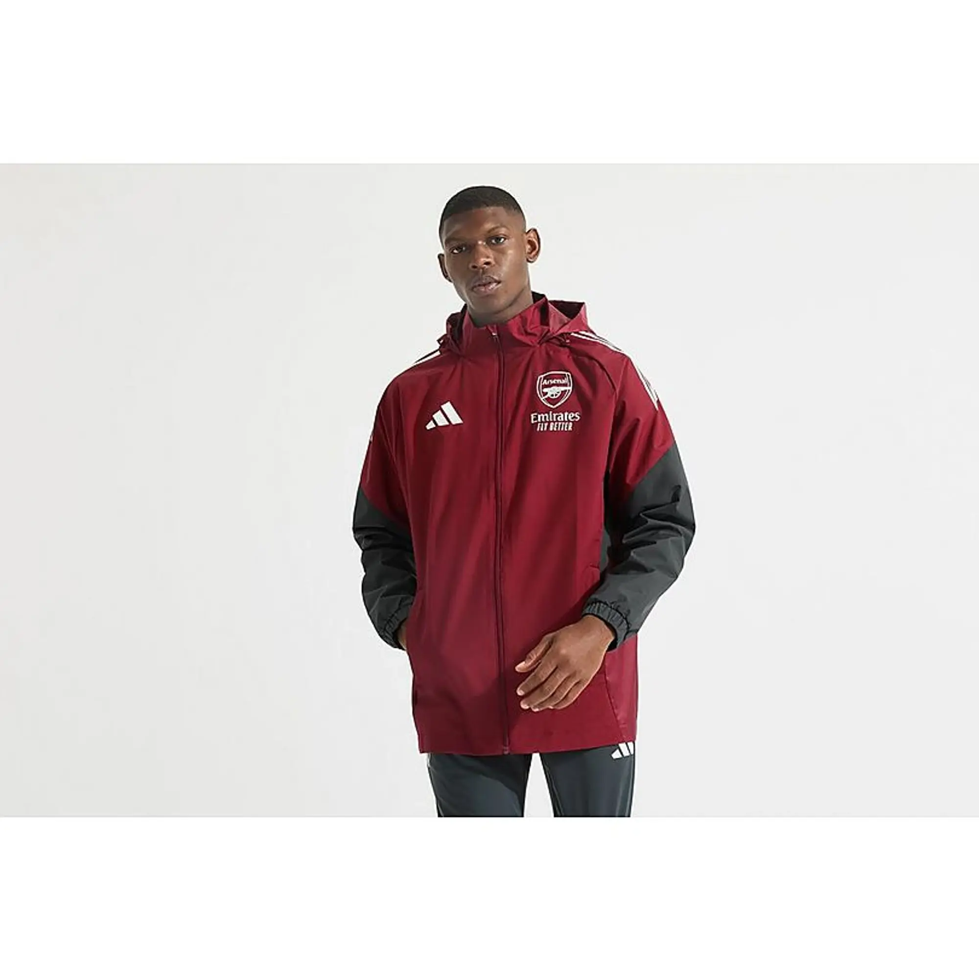 Arsenal adidas 25/26 European Training All Weather Jacket, Burgundy