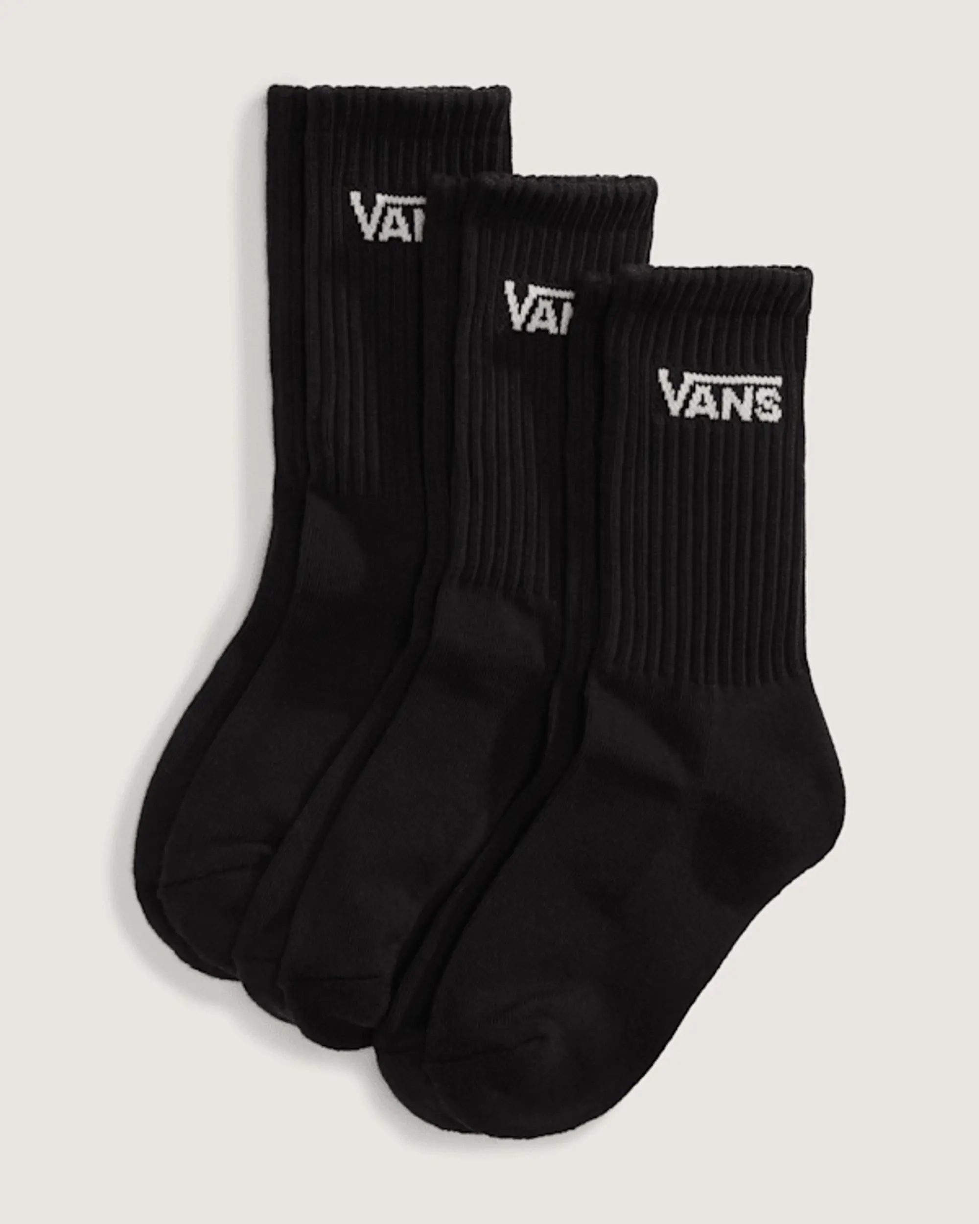 Vans - Kids Classic Crew Socks (3 Pairs), Black
