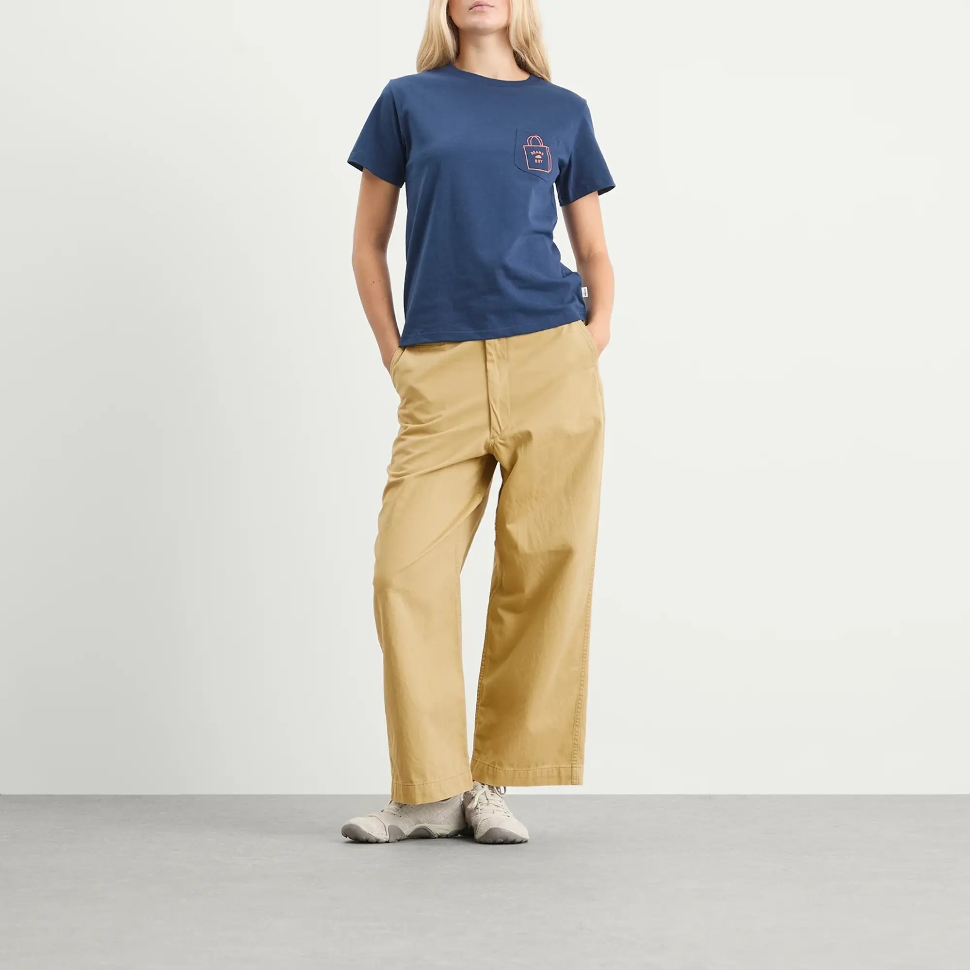 Beams Boy Women's Wide Chino Pants Beige