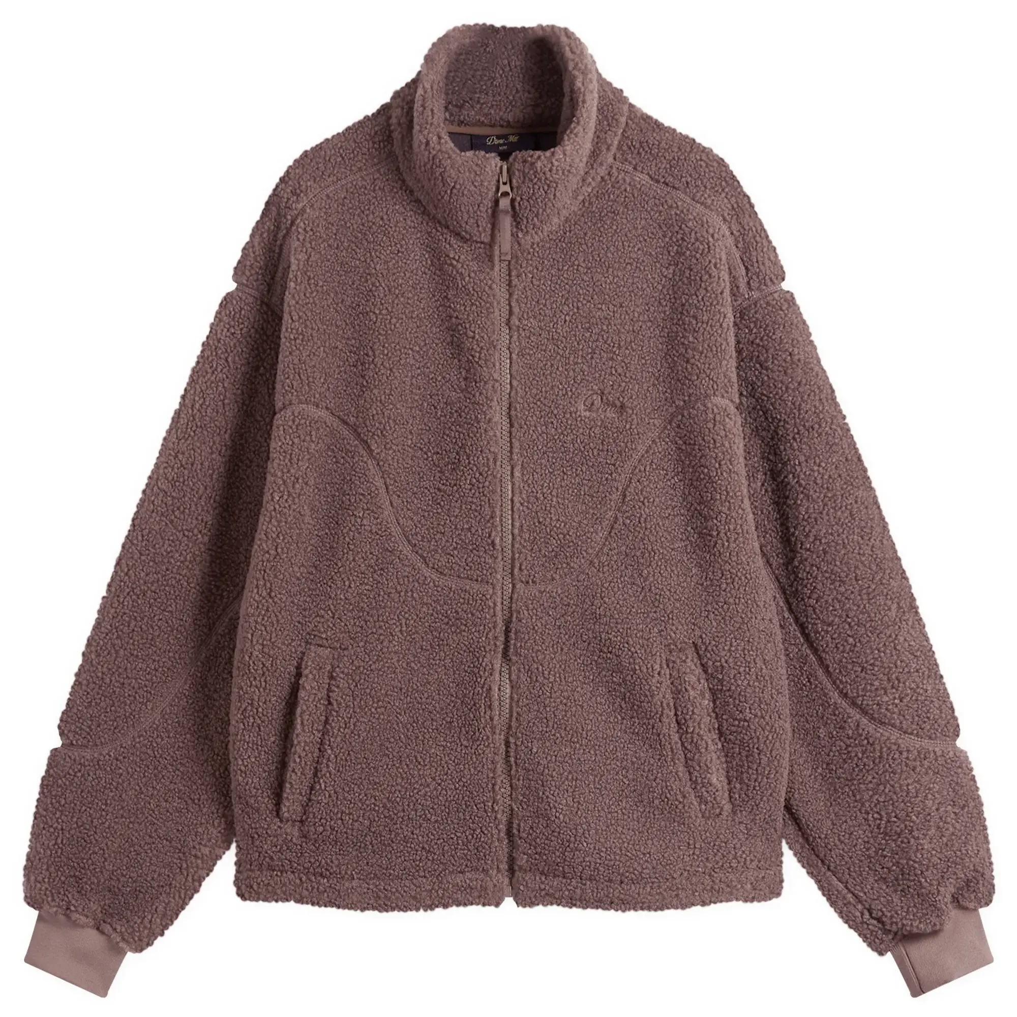Dime Men's Polar Fleece Sherpa Zip Jacket Mocha