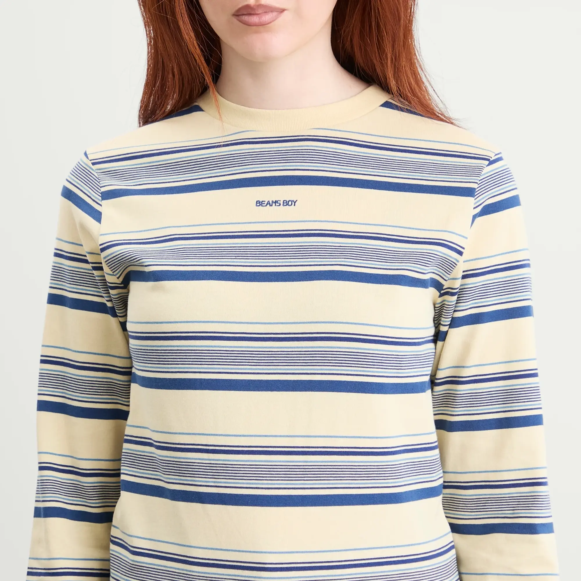 Beams Boy Women's Embroidery Long Sleeve T-Shirt Ivory