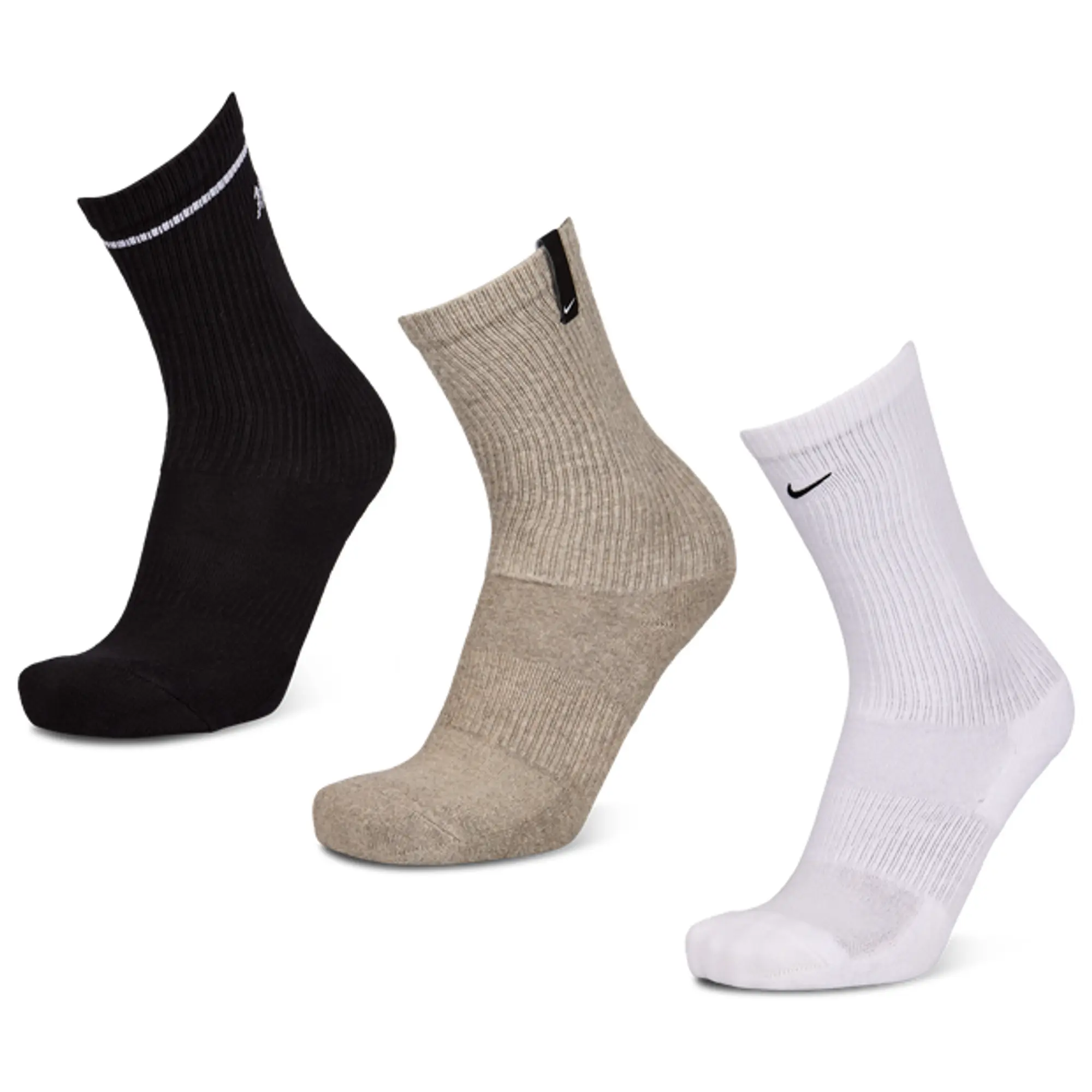 Nike Everyday Cushioned Crew 3 Pack Unisex Socks - Black
