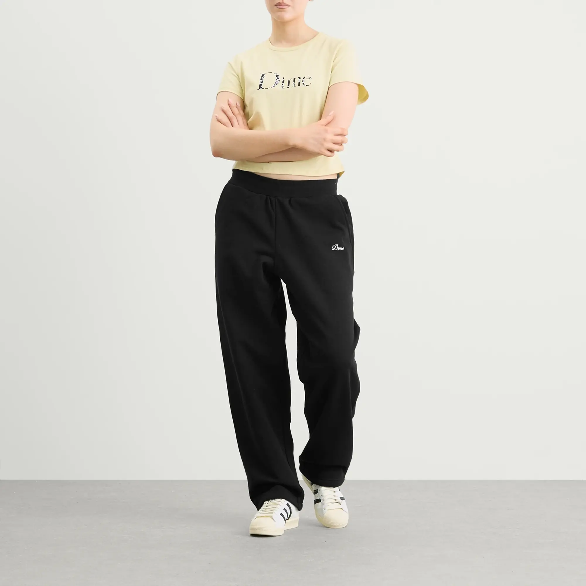 Dime Women's Cursive Small Logo Sweatpants Black