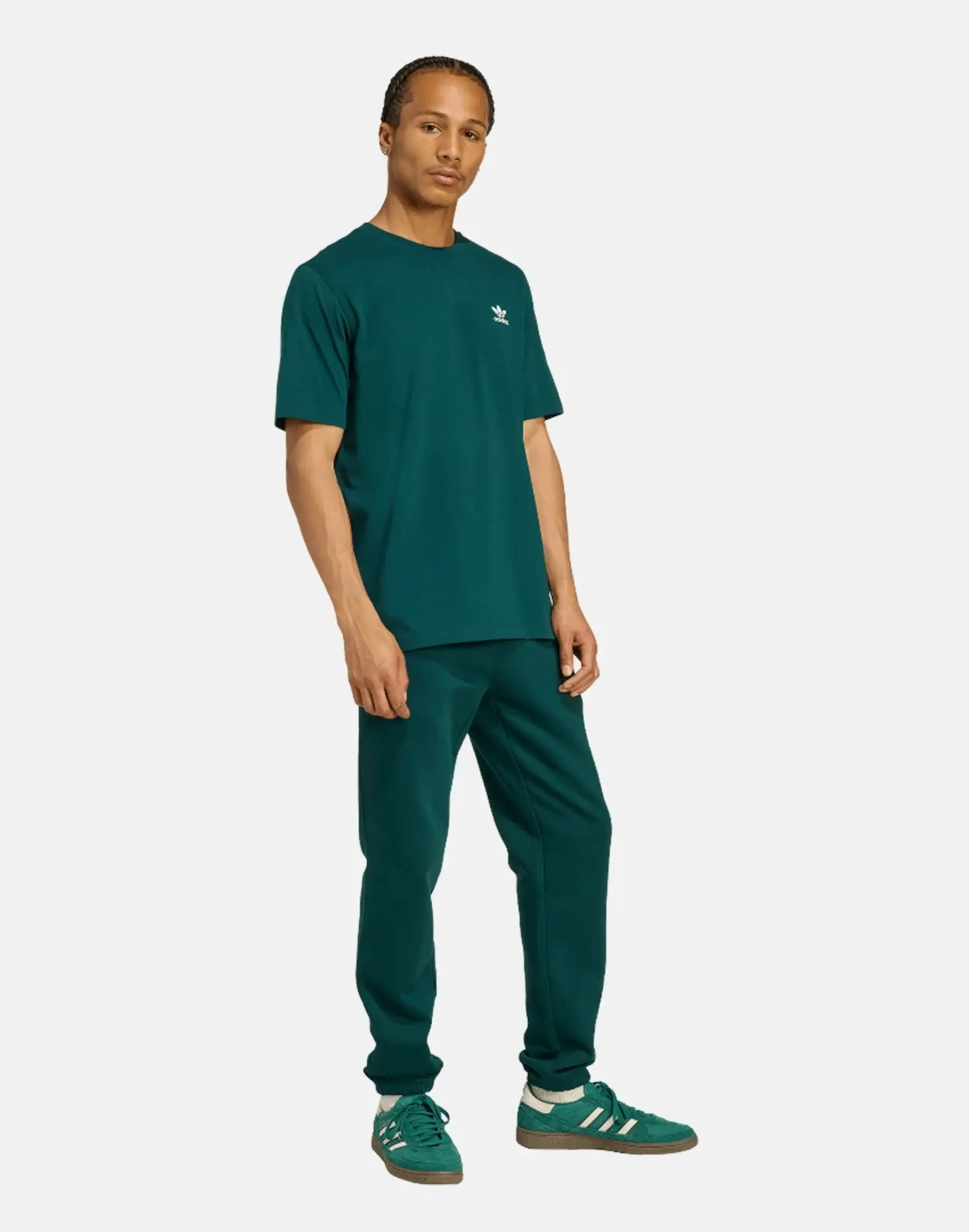 Men's Adidas Originals Essential Trefoil Joggers in Green 