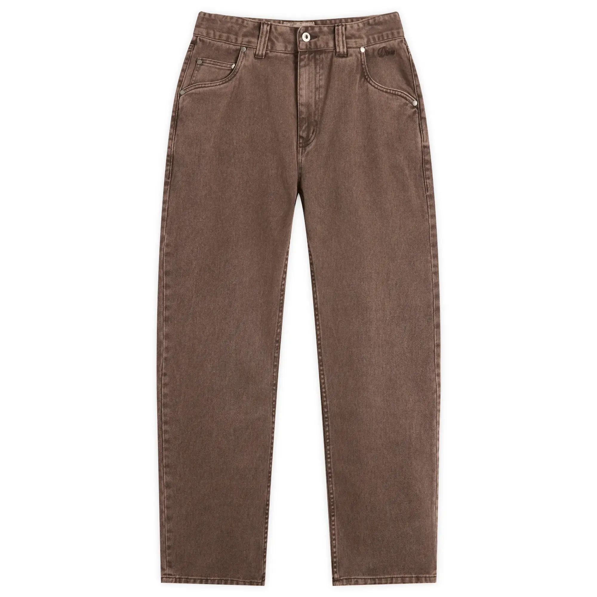 Dime Men's Straight Denim Pants Brown Washed
