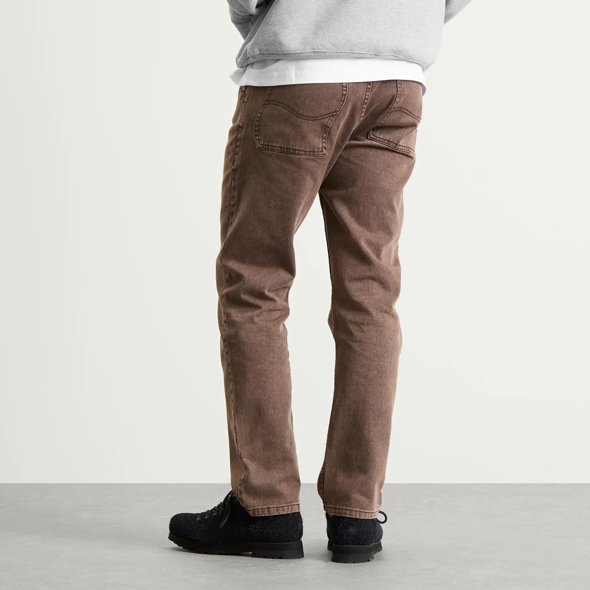 Dime Men's Straight Denim Pants Brown Washed