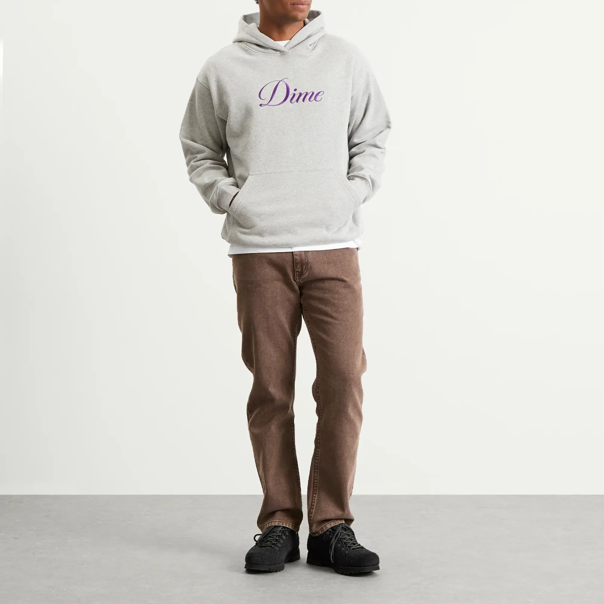 Dime Men's Straight Denim Pants Brown Washed