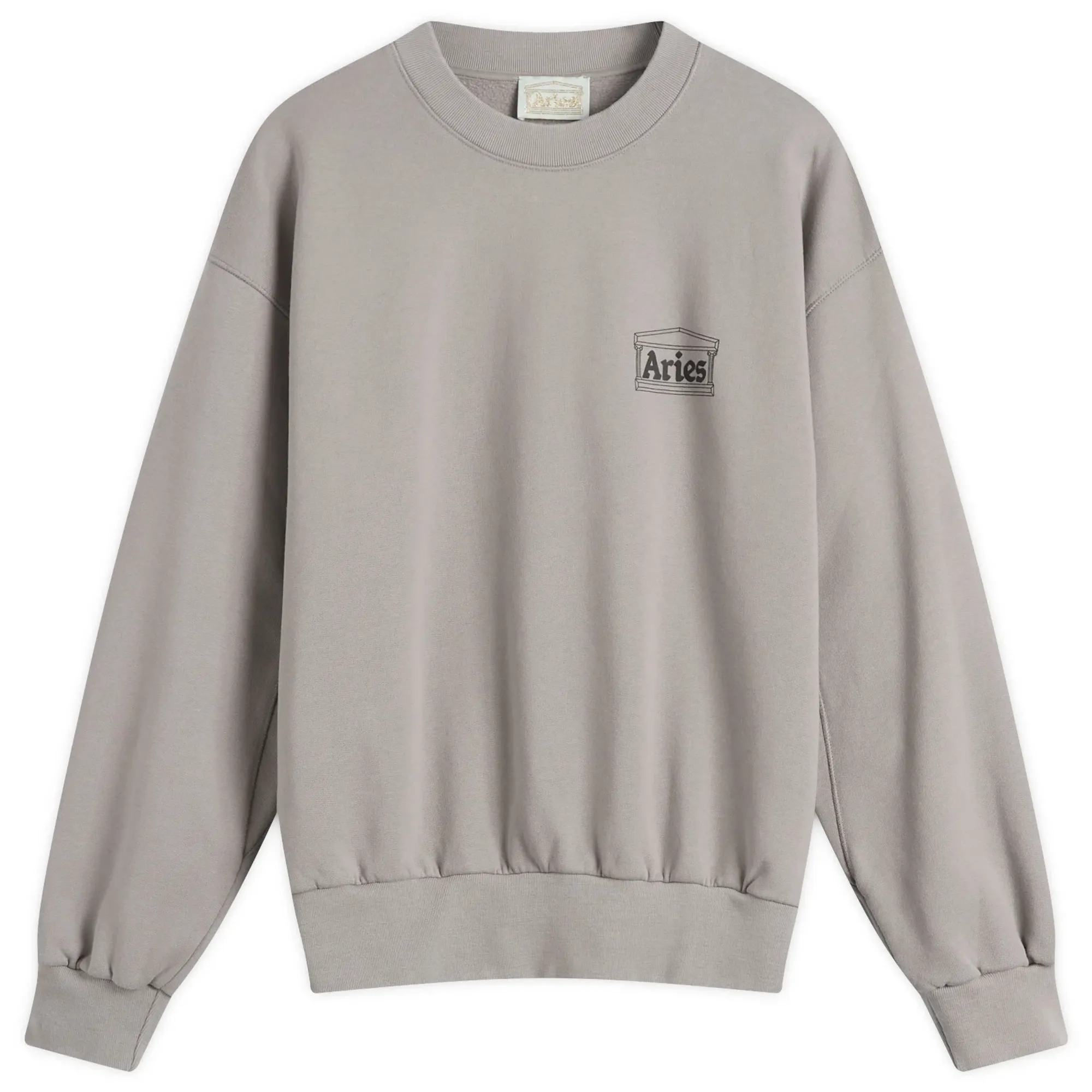 Aries Men's Mini Temple Sweatshirt Grey