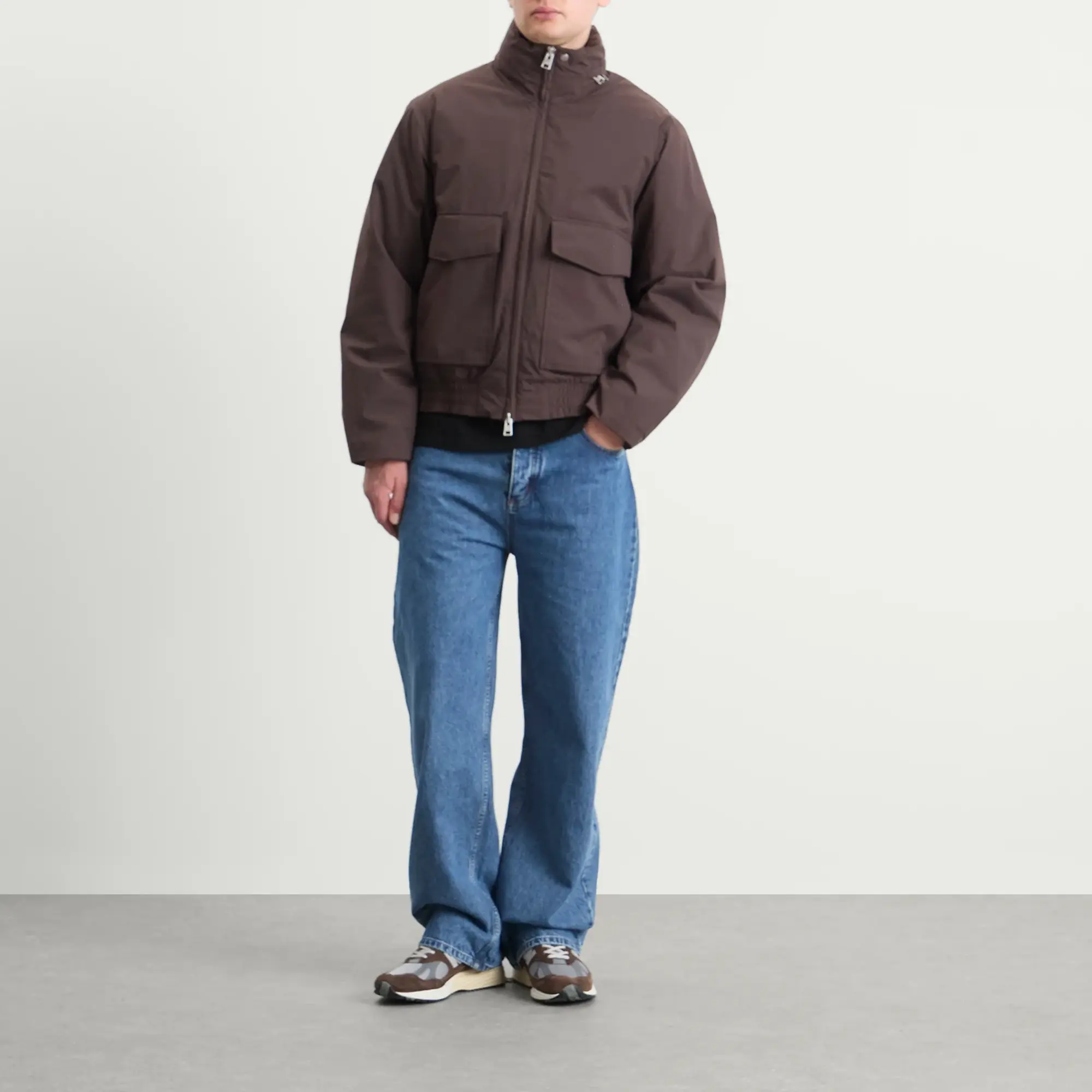 Norse Projects Men's Kastrup Gore-Tex Windstopper Bomber Jacket Seal Brown