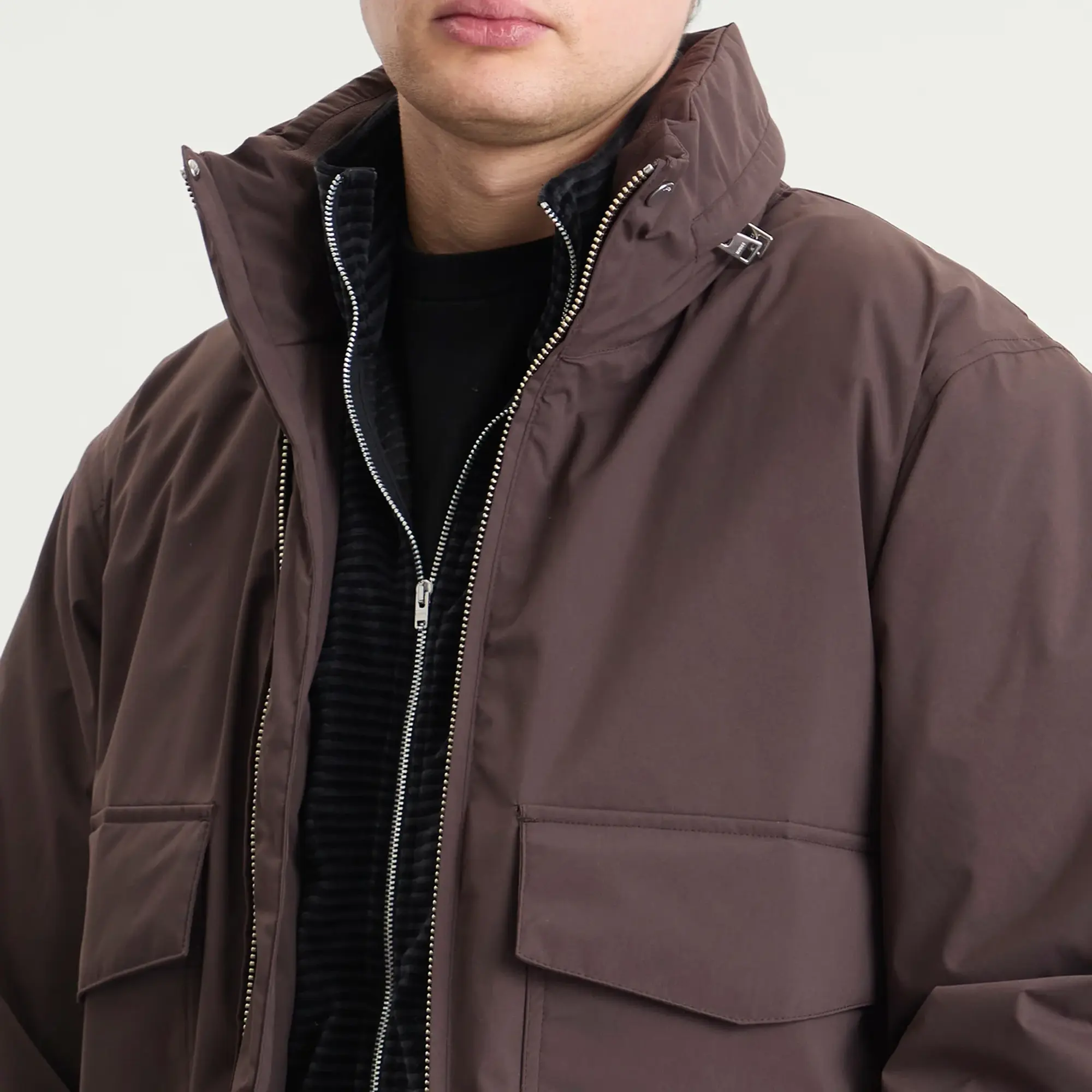 Norse Projects Men's Kastrup Gore-Tex Windstopper Bomber Jacket Seal Brown