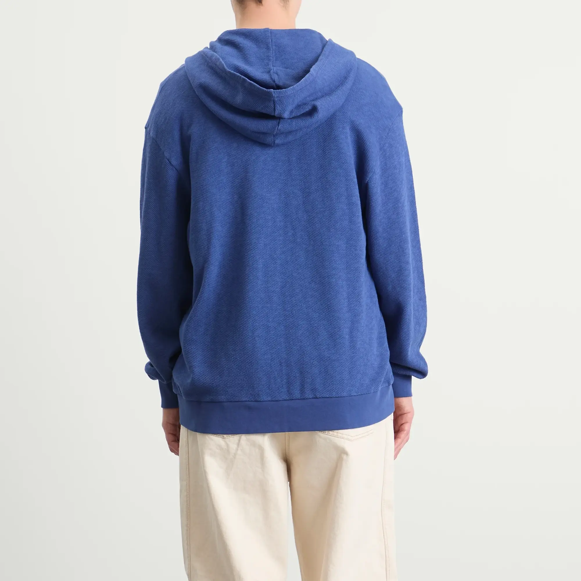 Palmes Men's Waffle Zip Hooded Sweatshirt Blue
