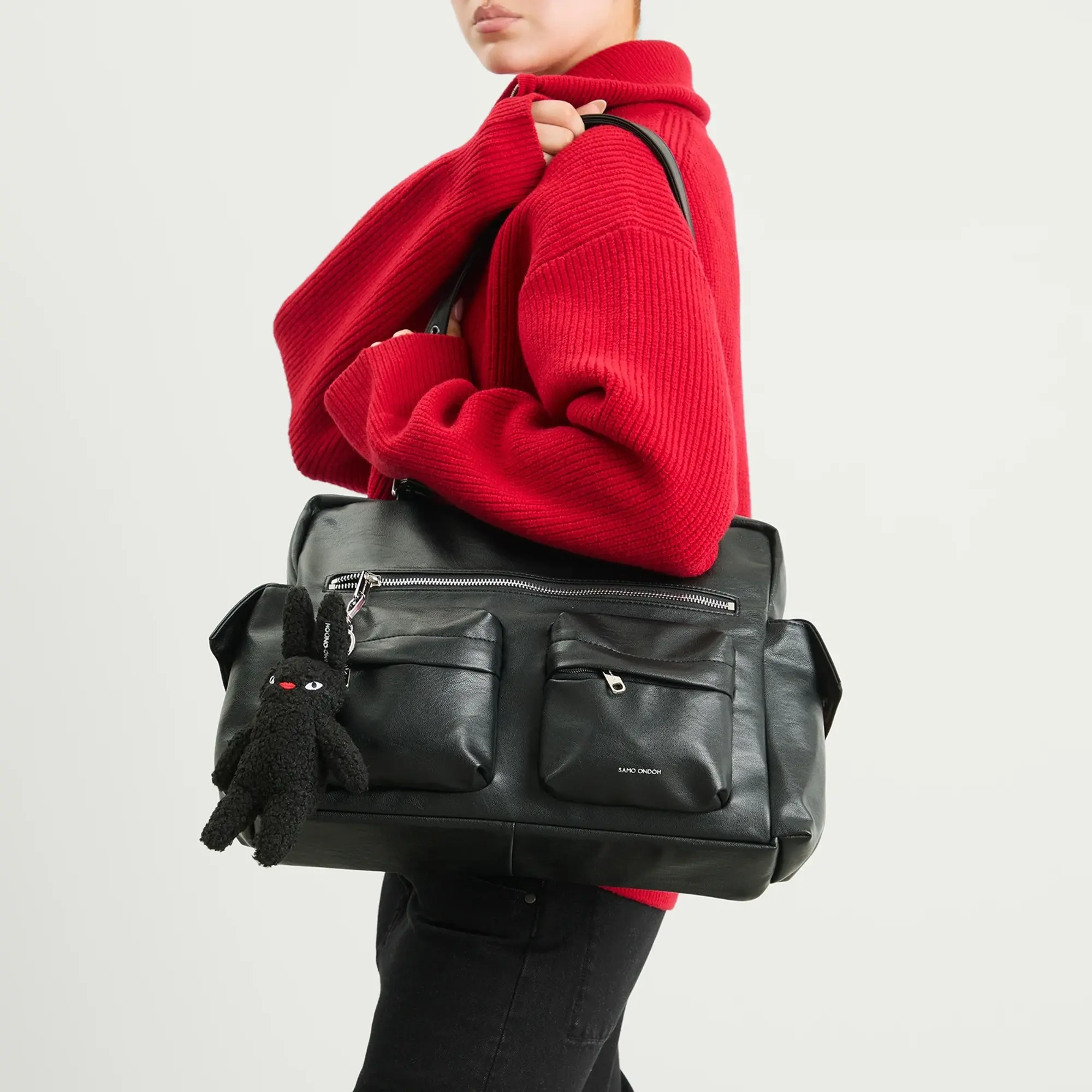 SAMO ONDOH Women's Pocket Utility Bag - Large Nappa Black