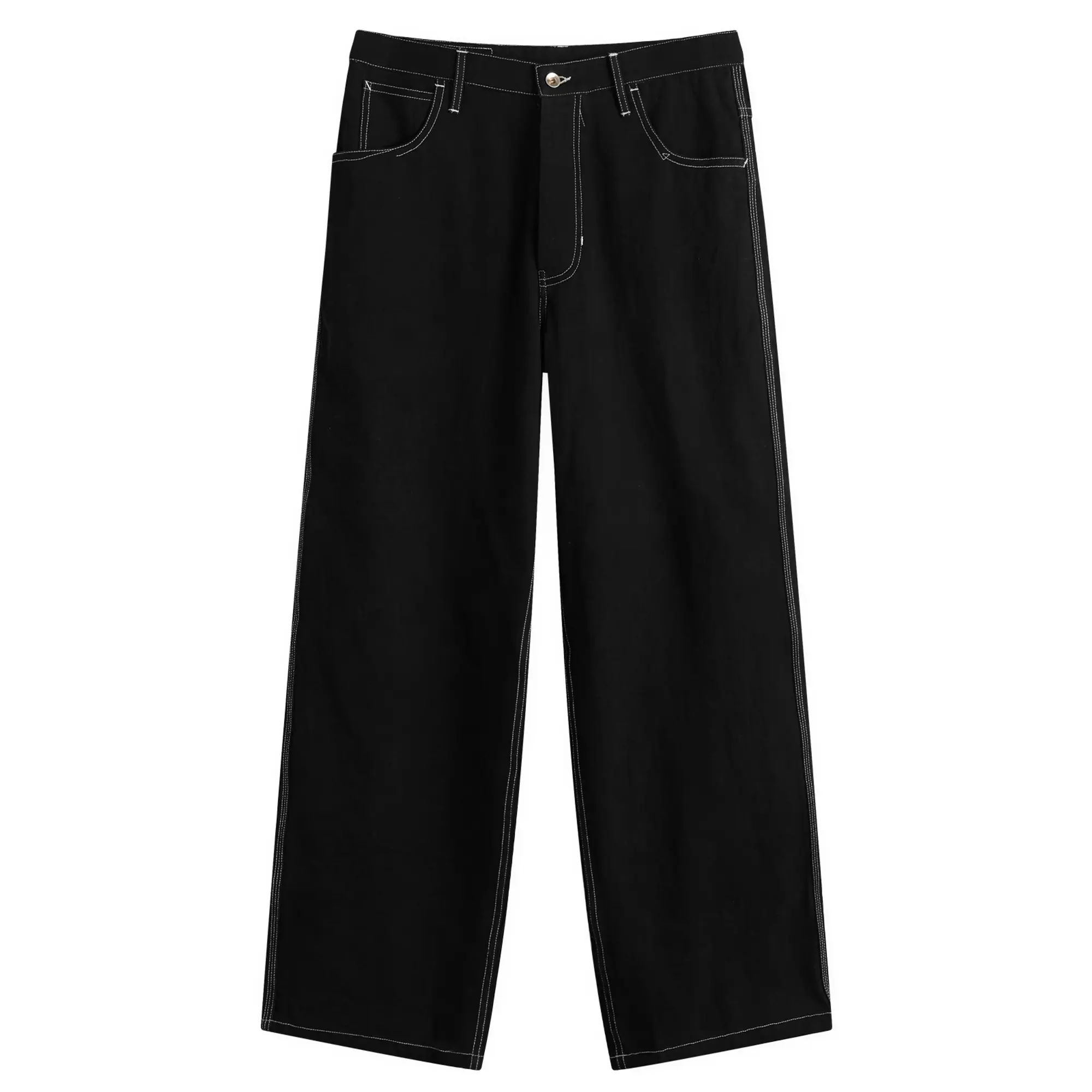Story mfg Poetry Canvas Wonky-Wear Pants Black